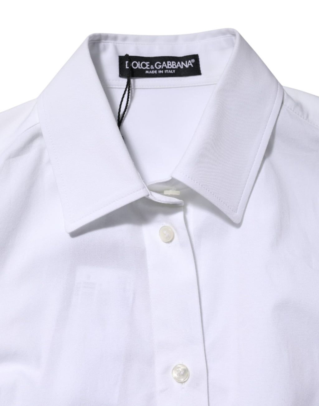 Dolce & Gabbana White Cotton Long Sleeves Collared Shirt Top