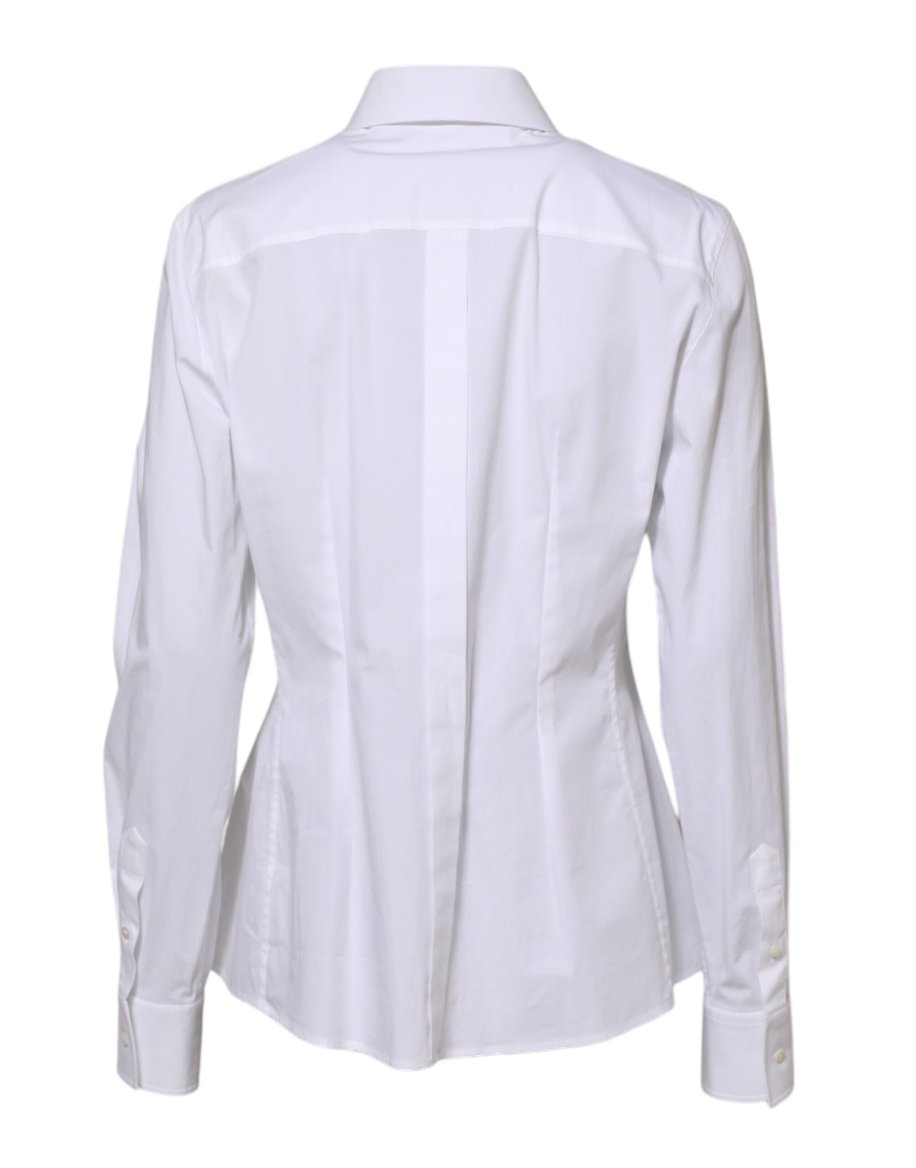 Dolce & Gabbana White Cotton Long Sleeves Collared Shirt Top | Regal Royce