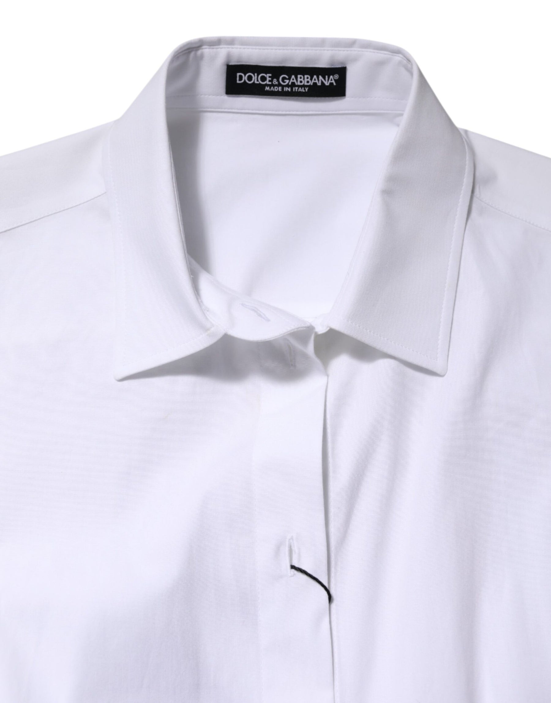 Dolce & Gabbana White Cotton Long Sleeves Collared Shirt Top | Regal Royce