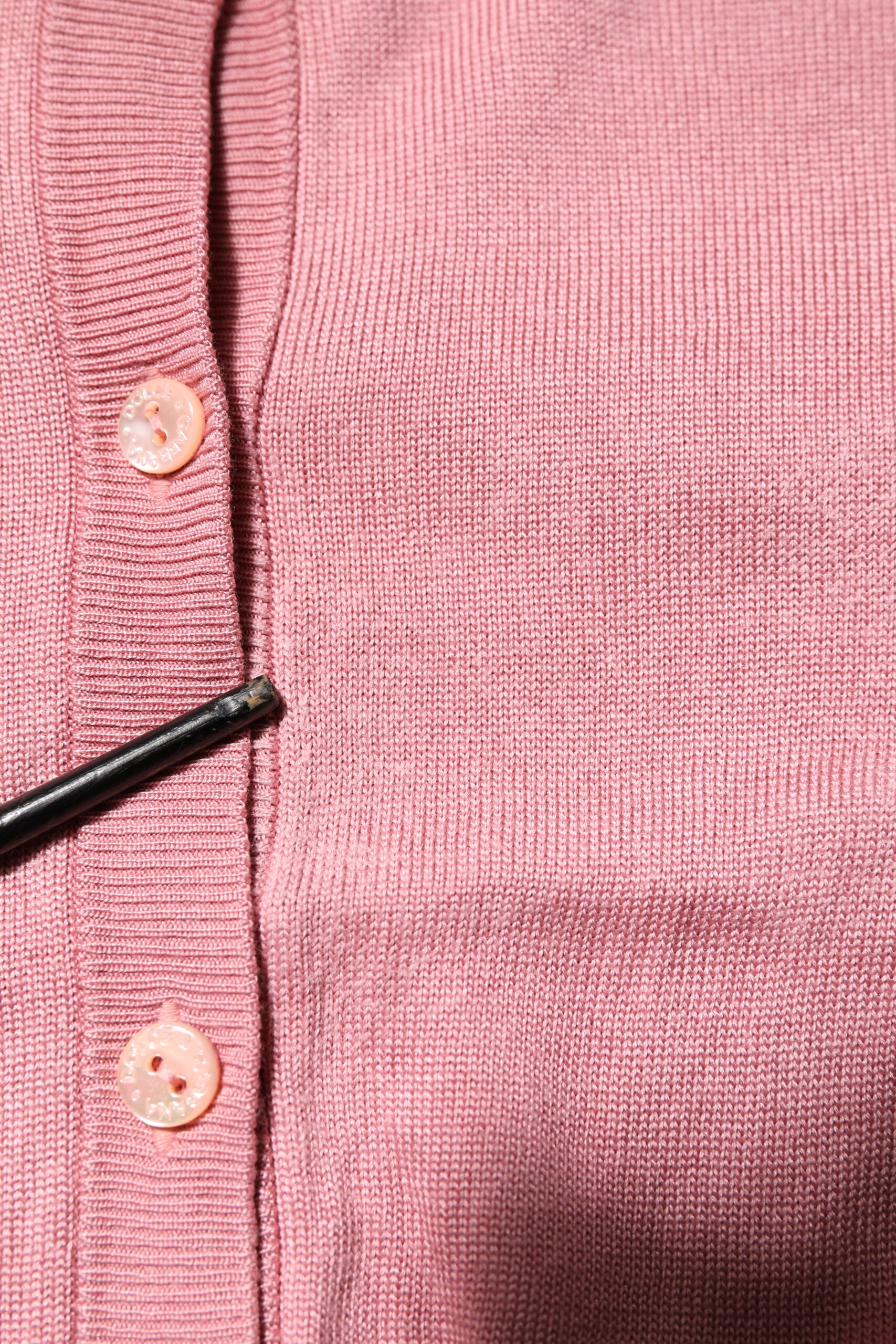 Dolce & Gabbana Pink Silk Cropped Crew Neck Cardigan Sweater | Regal Royce