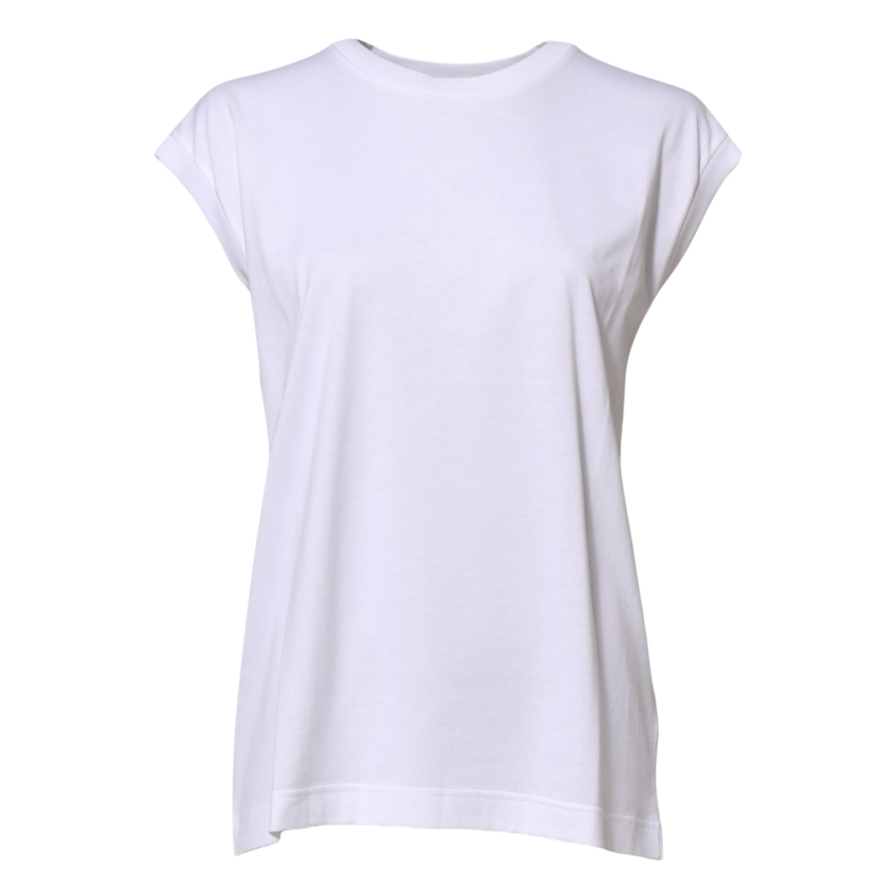 Dolce & Gabbana White Cotton Sleeveless Women Tank T-shirt | Regal Royce