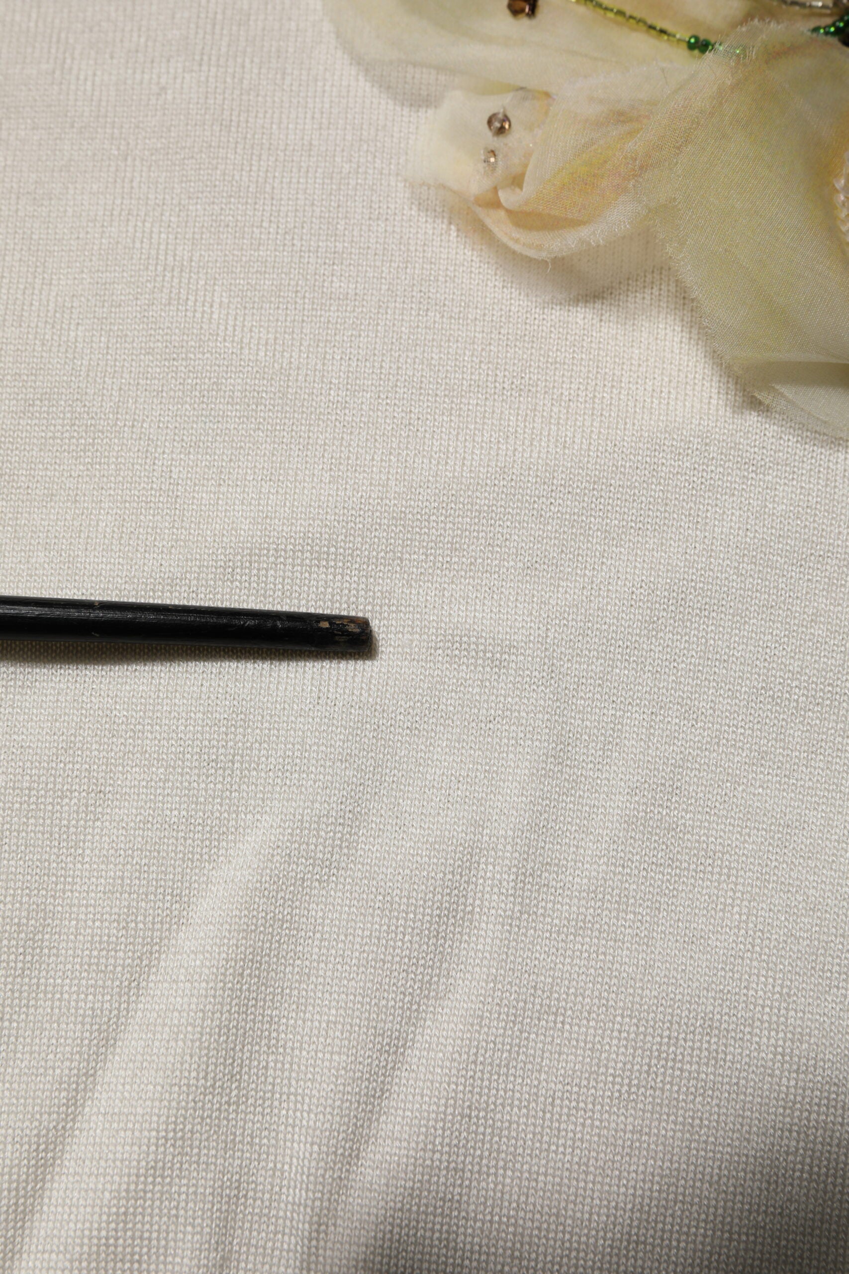 Dolce & Gabbana White Silk Lily Embellished Pullover Sweater | Regal Royce