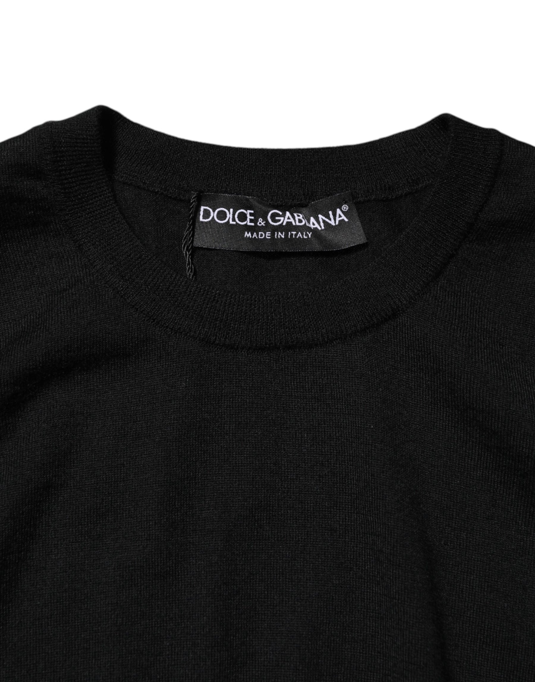 Dolce & Gabbana Black Cashmere Sleeveless Women Tank T-shirt | Regal Royce