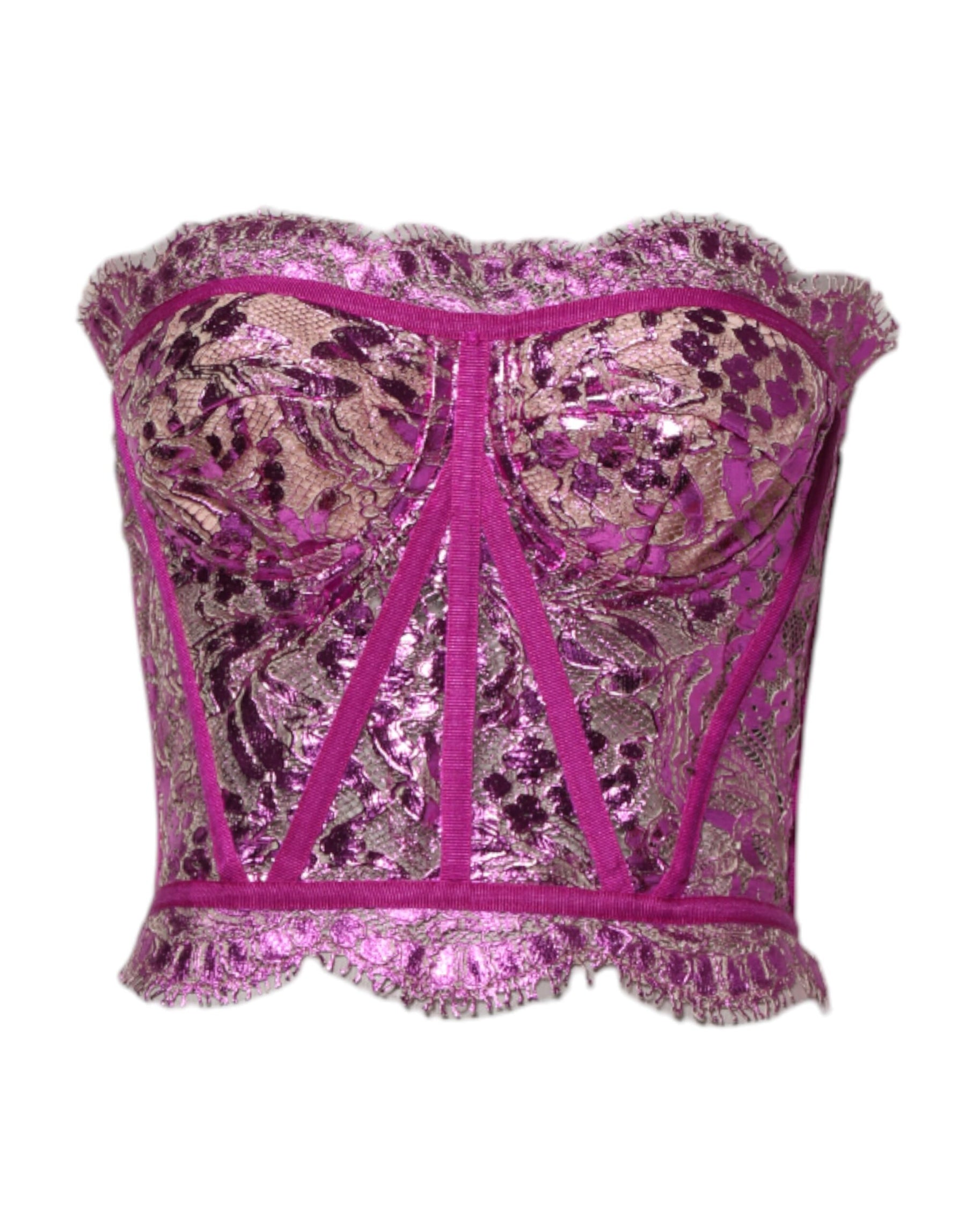 Dolce & Gabbana Pink Bustier Sleeveless Corset Blouse Top | Regal Royce