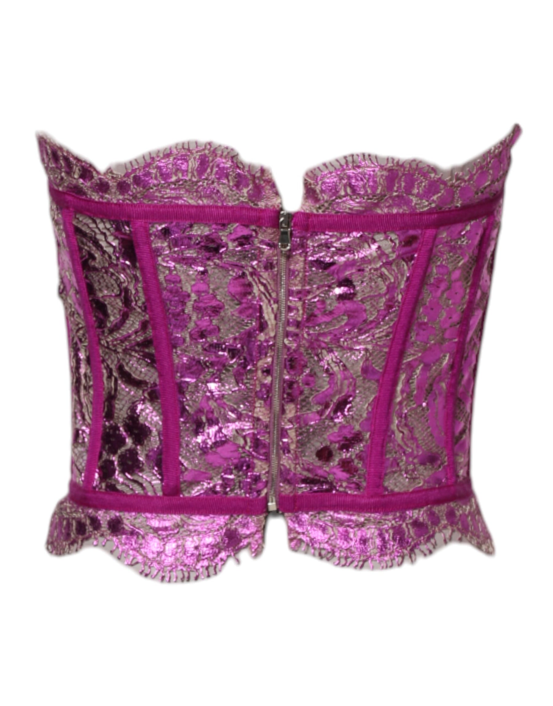 Dolce & Gabbana Pink Bustier Sleeveless Corset Blouse Top | Regal Royce