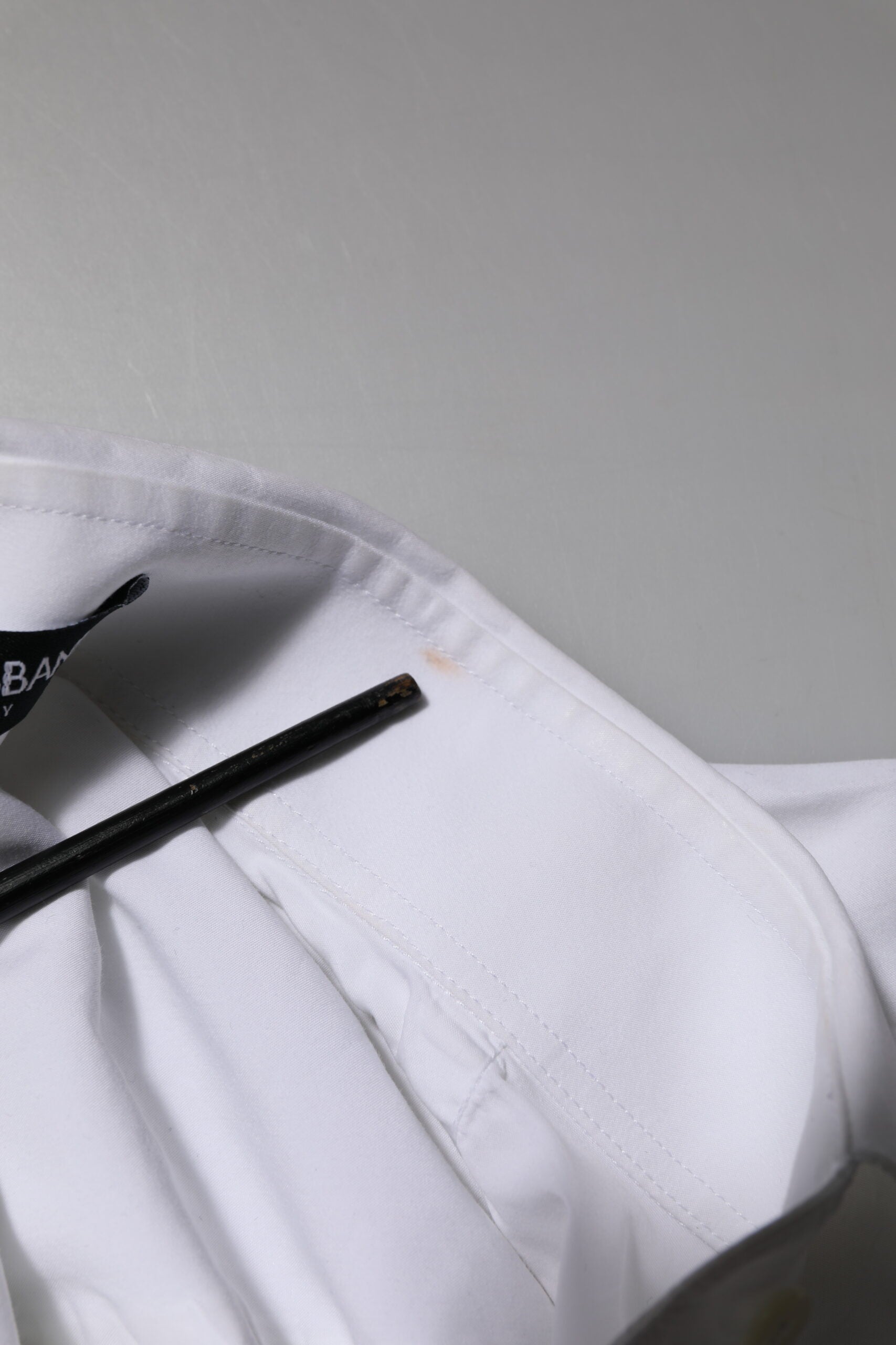 Dolce & Gabbana White Rose Embroidery Collared Shirt Top | Regal Royce