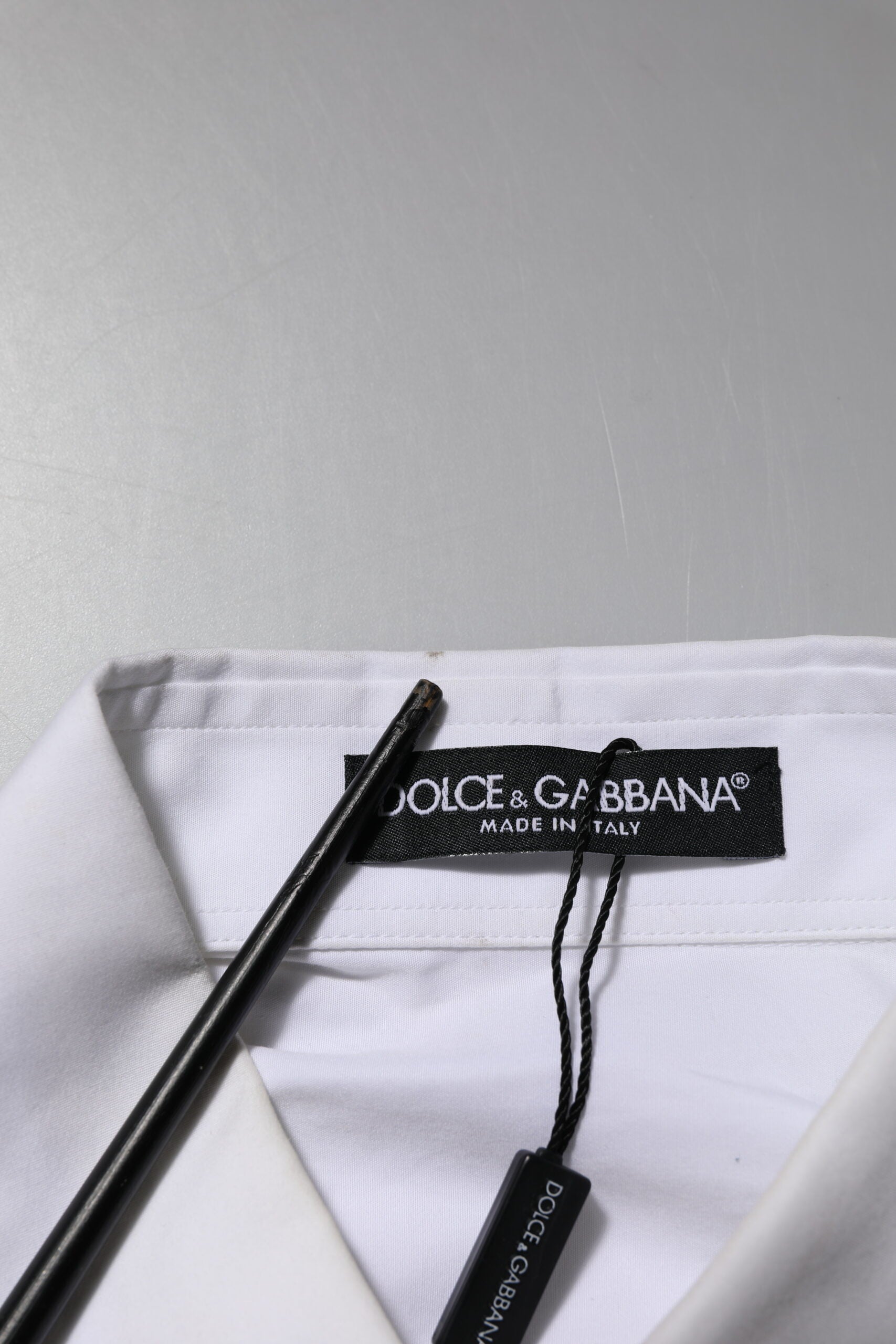 Dolce & Gabbana White Crystal Embellished Collared Shirt Top | Regal Royce