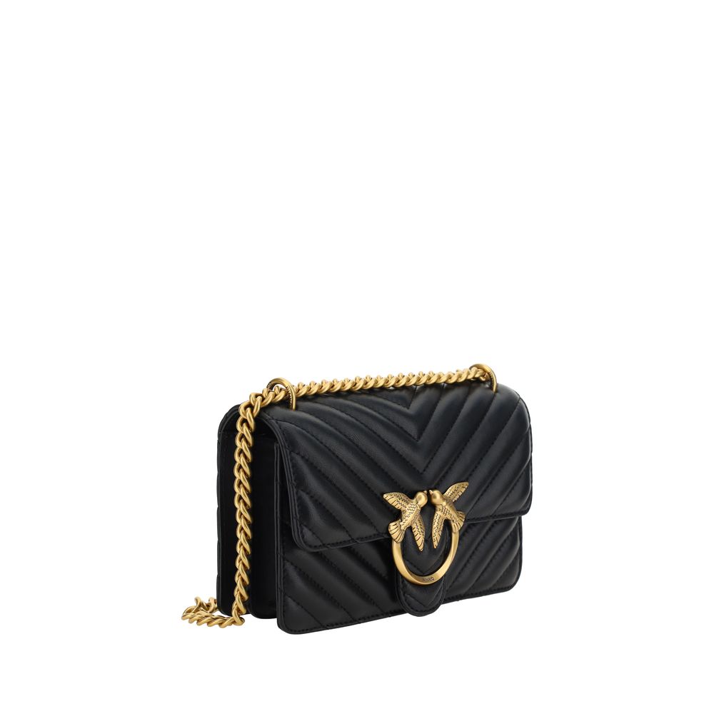 PINKO Black Calf Leather Bos Taurus Shoulder Bag | Regal Royce