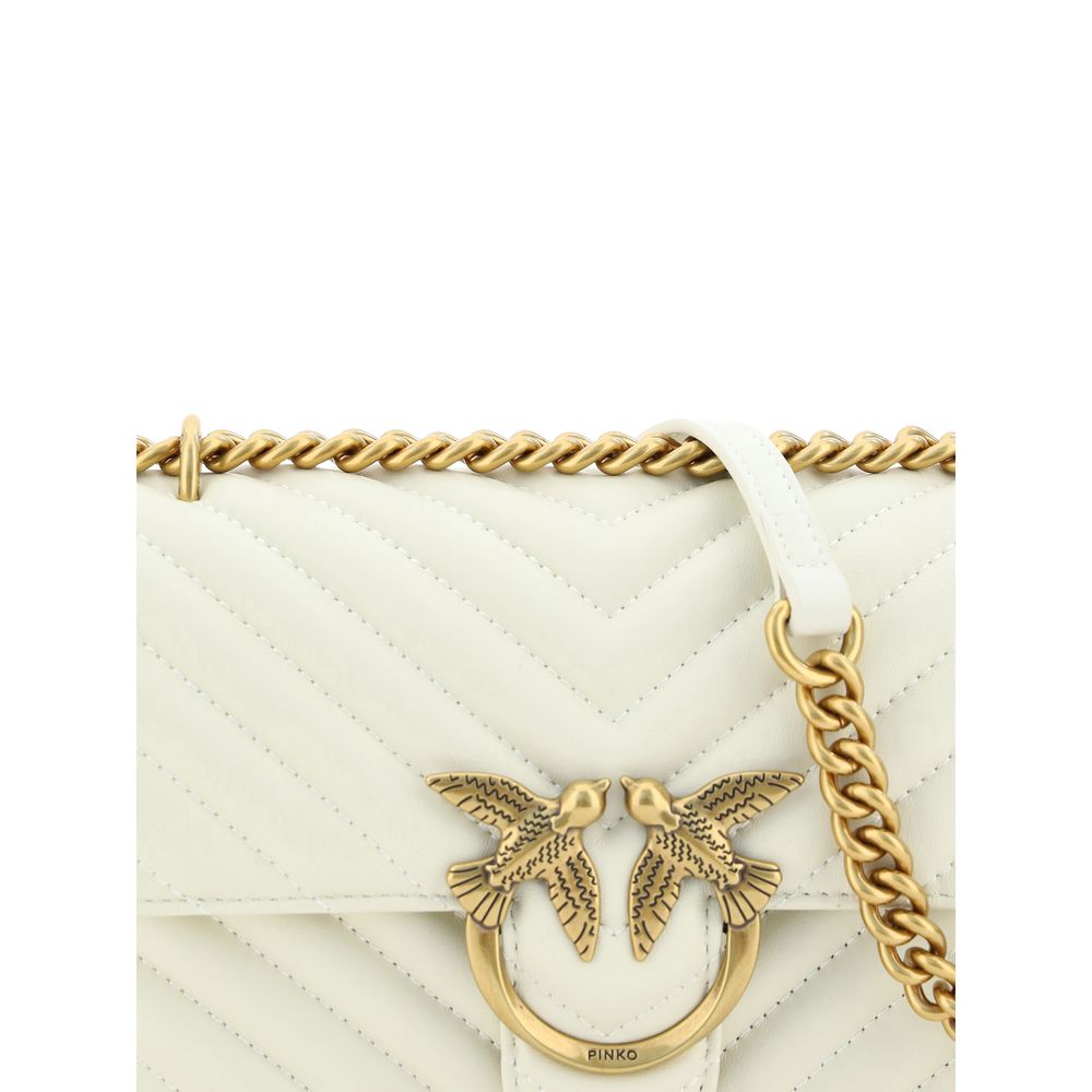PINKO White Calf Leather Bos Taurus Shoulder Bag | Regal Royce