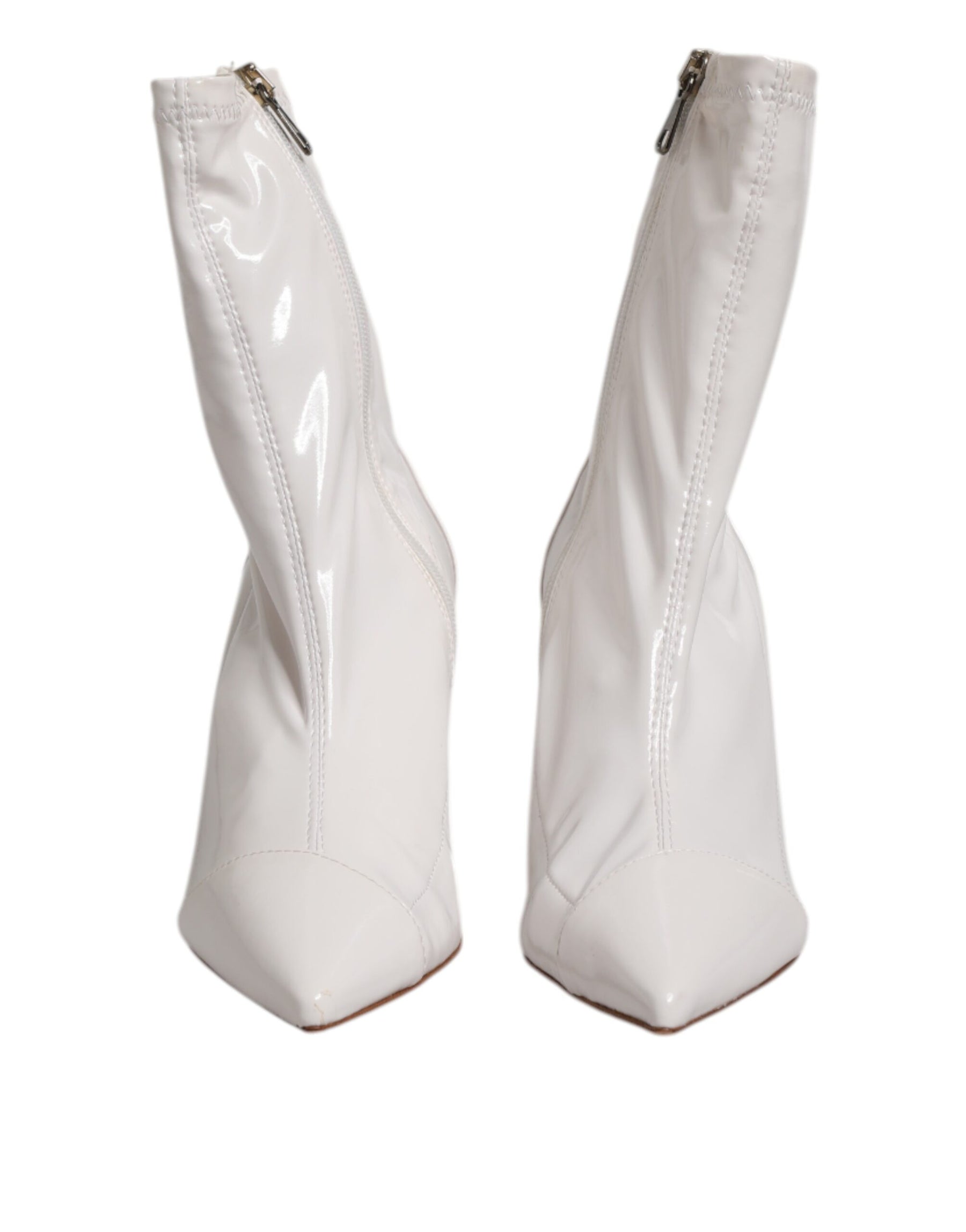 Elisabetta Franchi White Stiletto Heels Mid Calf Boots Shoes | Regal Royce