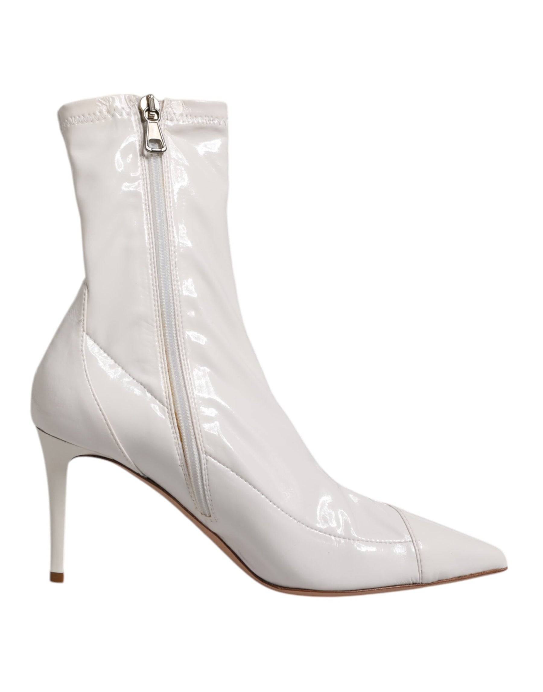 Elisabetta Franchi White Stiletto Heels Mid Calf Boots Shoes | Regal Royce