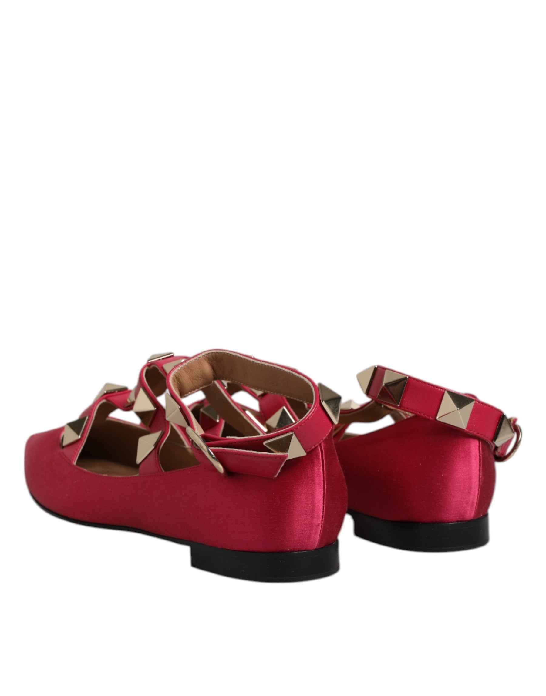 Prosperine Red Gold Studded Pointed Toe Ballet Flats Shoes | Regal Royce