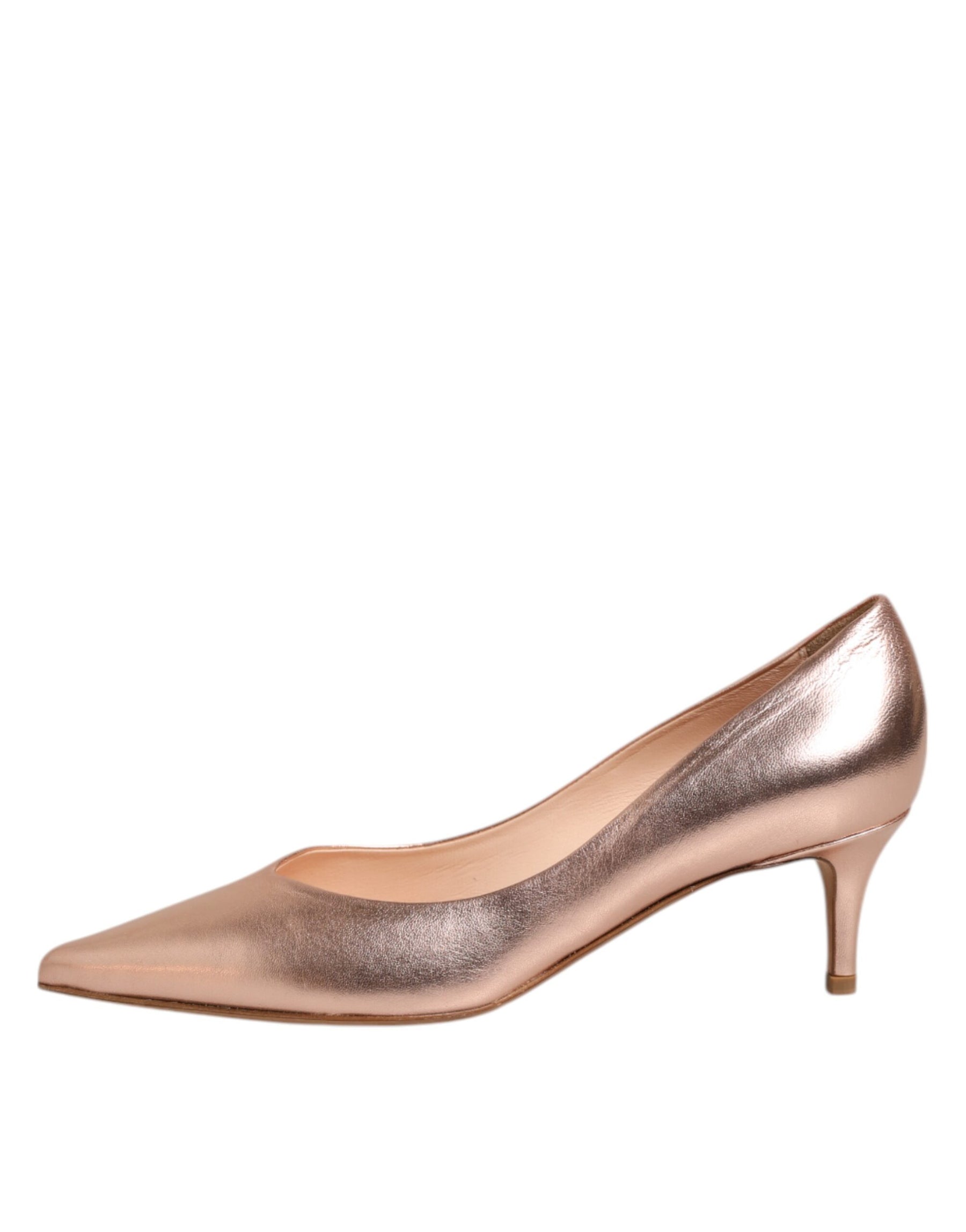 Prosperine Pink Leather Pumps Stiletto Heels Slip On Shoes | Regal Royce