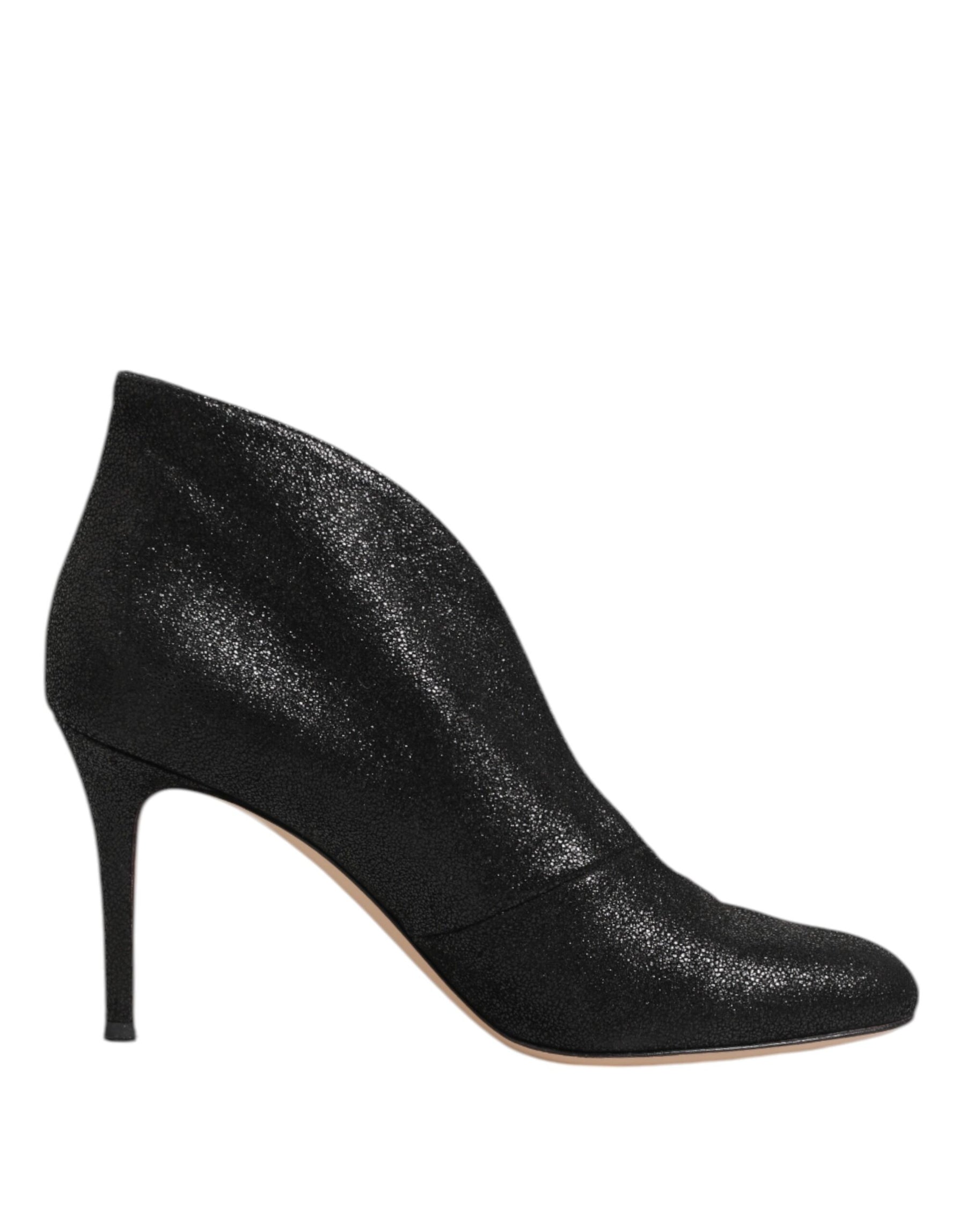 Gianvito Rossi Metallic Black Pump Stiletto Heels Shoes | Regal Royce