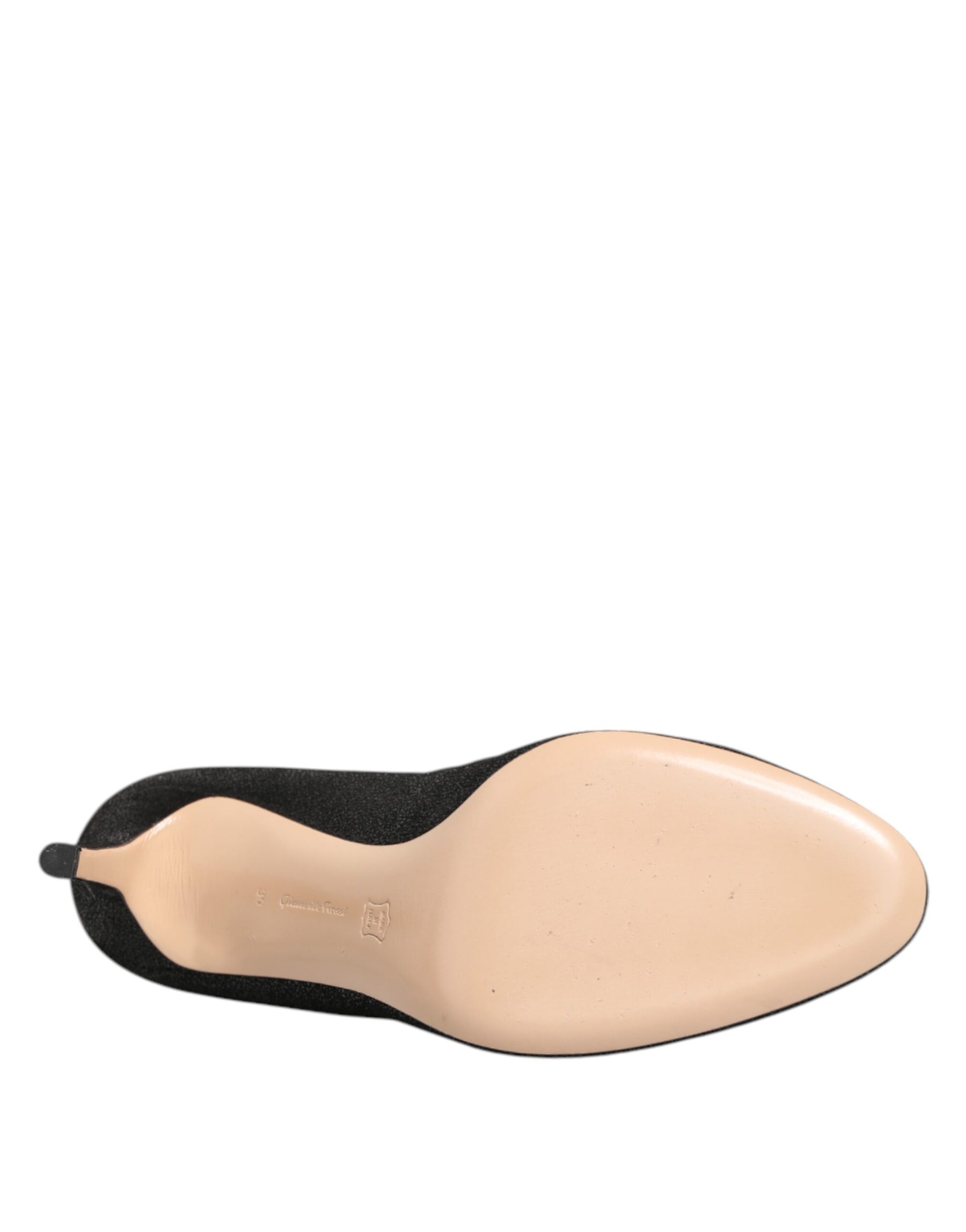 Gianvito Rossi Metallic Black Pump Stiletto Heels Shoes | Regal Royce