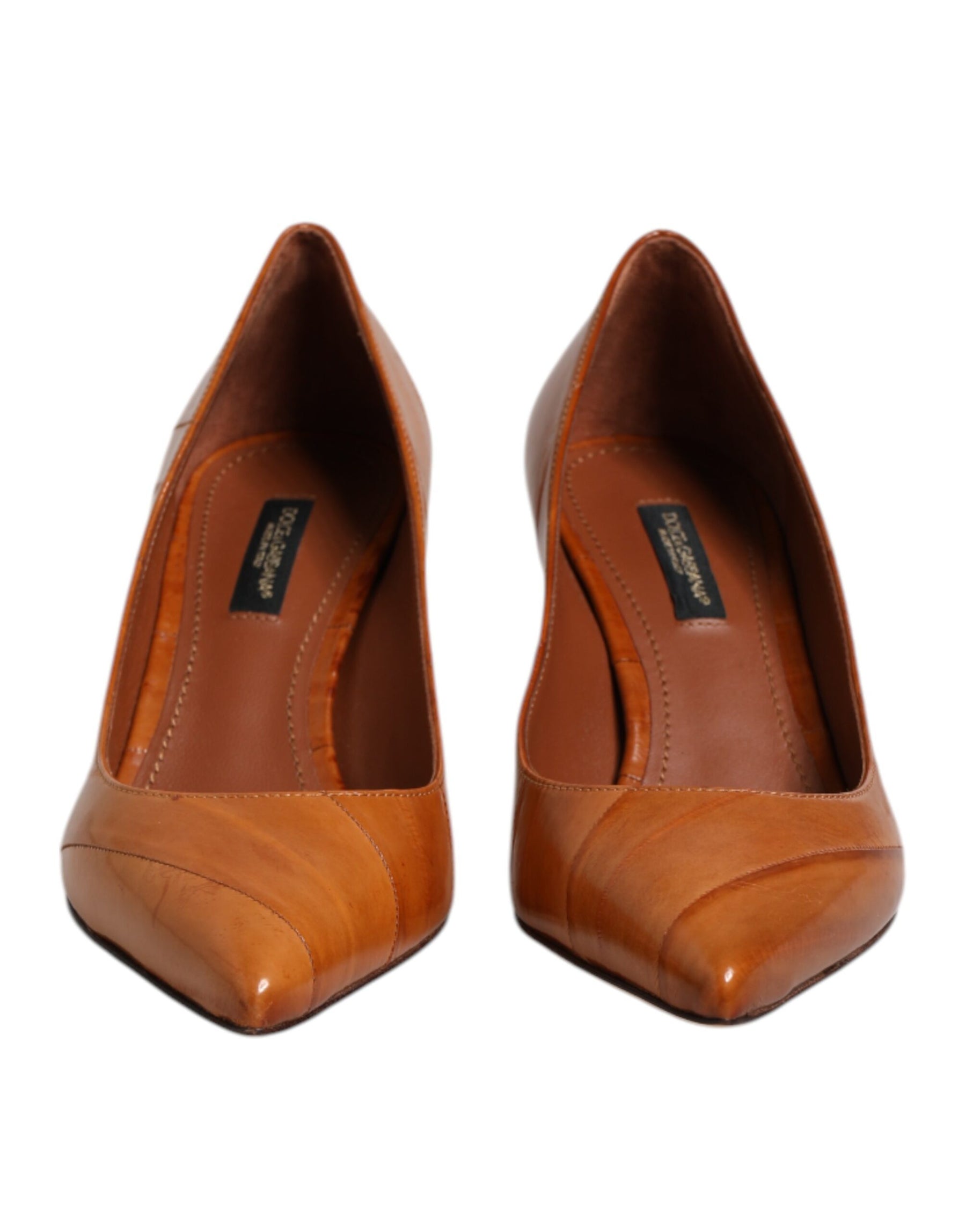 Dolce & Gabbana Brown Leather Stiletto Heel Pumps Shoes | Regal Royce
