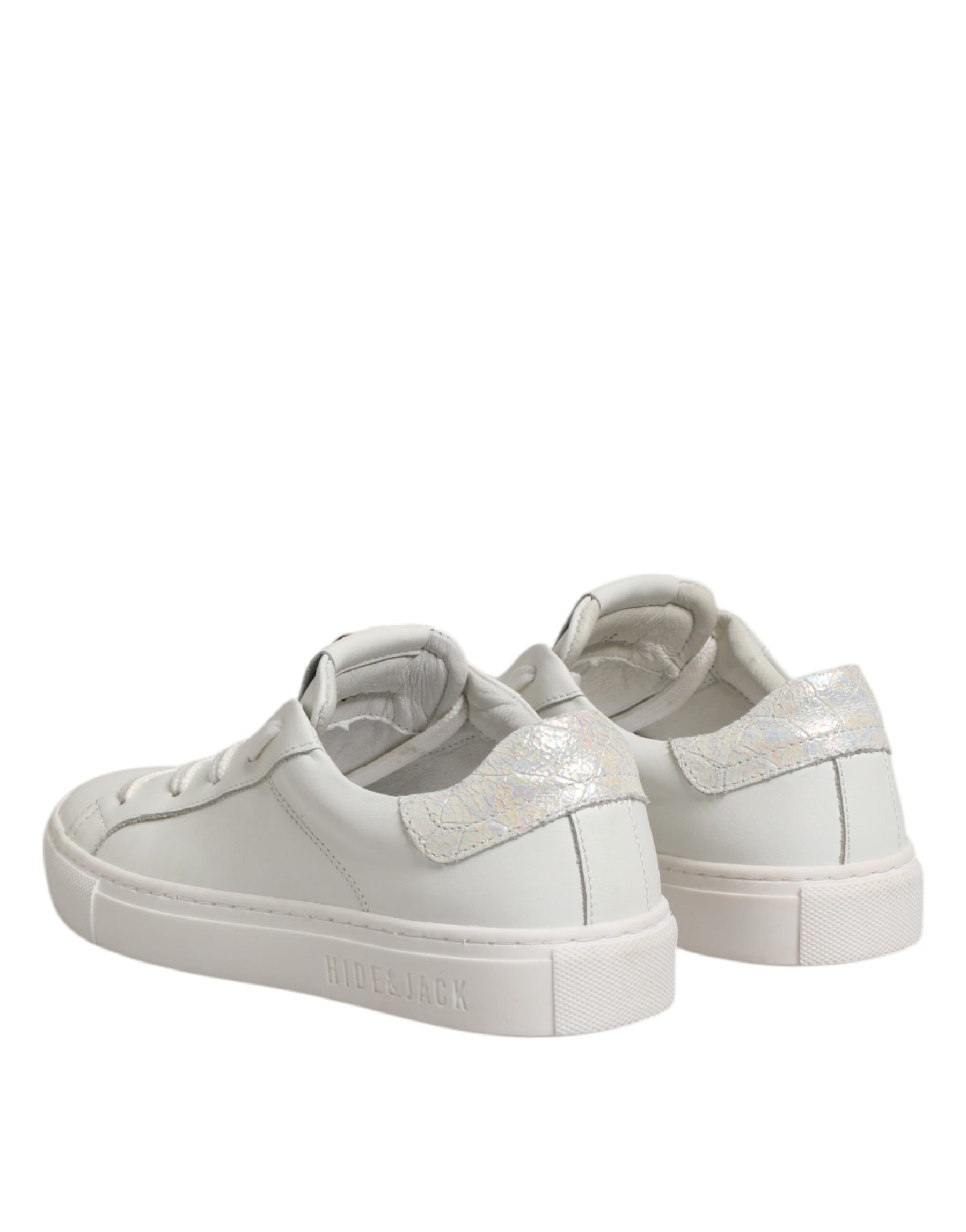 HIDE & JACK White Leather Low Top Lace Up Sneakers Shoes | Regal Royce
