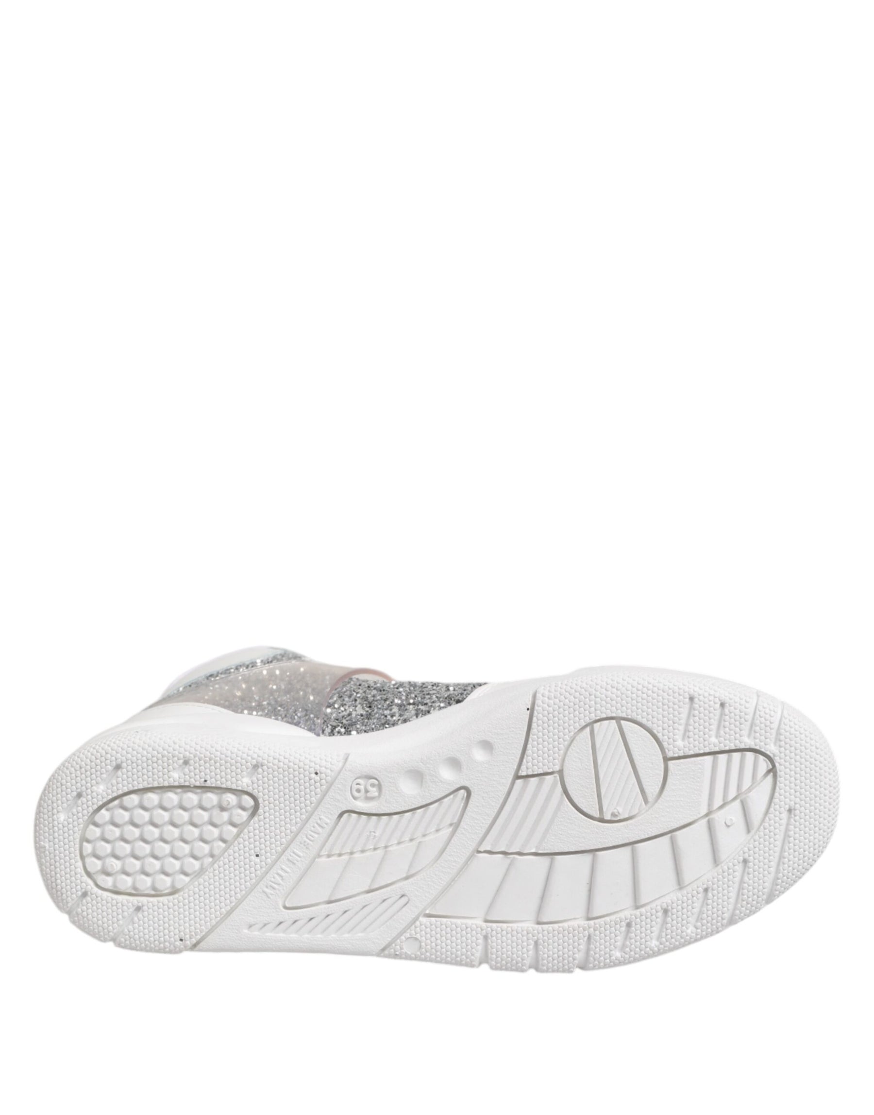 Chiara Ferragni White Silver High Top Women Sneakers Shoes | Regal Royce