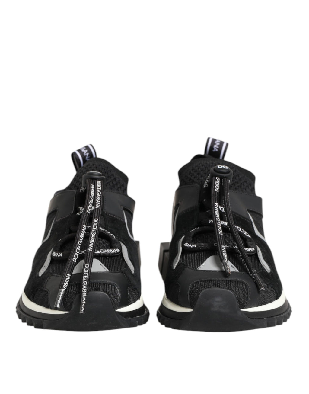 Dolce & Gabbana Black White Logo Sorrento Sneakers Shoes