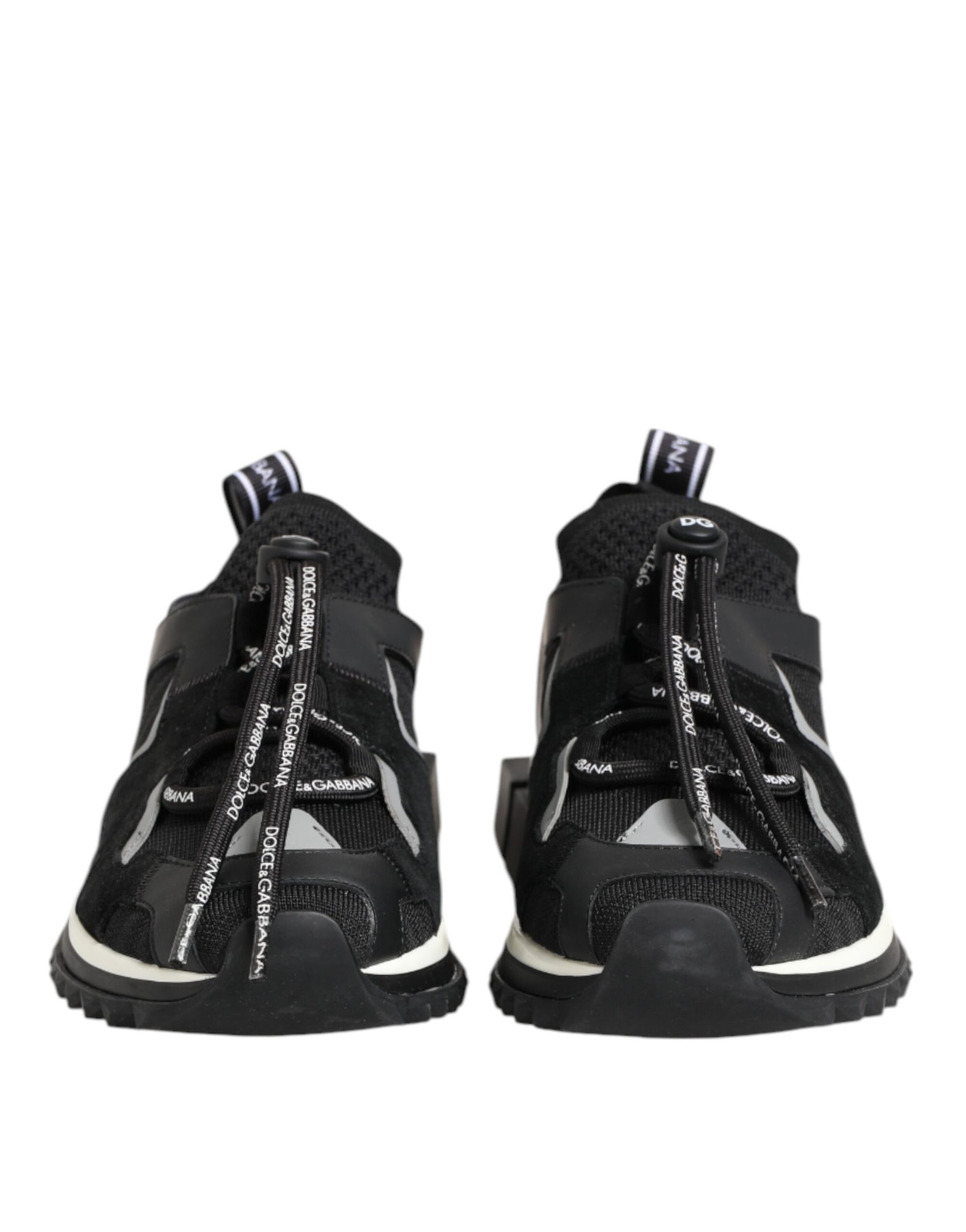 Dolce & Gabbana Black White Logo Sorrento Sneakers Shoes
