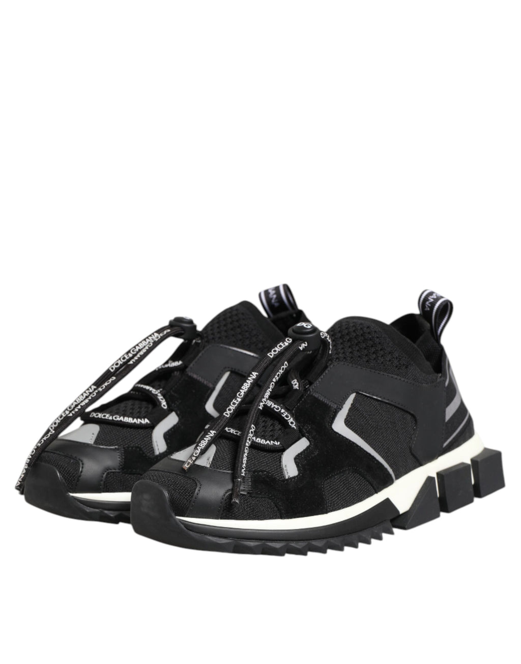 Dolce & Gabbana Black White Logo Sorrento Sneakers Shoes