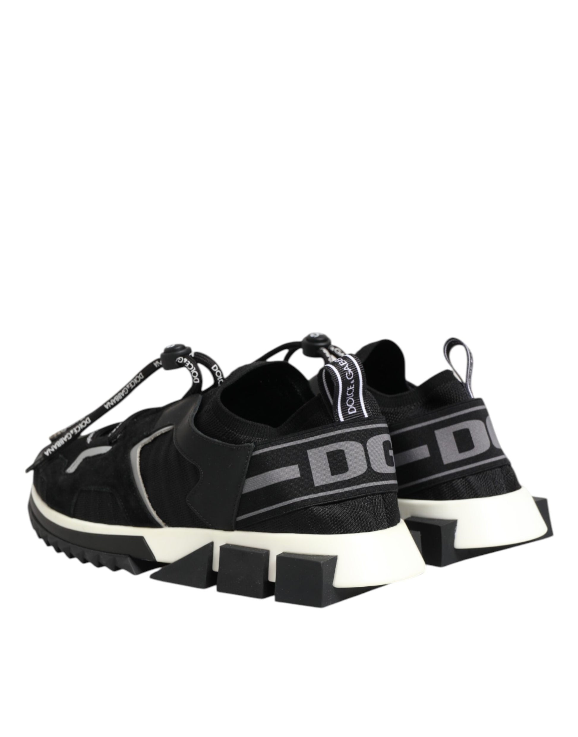 Dolce & Gabbana Black White Logo Sorrento Sneakers Shoes