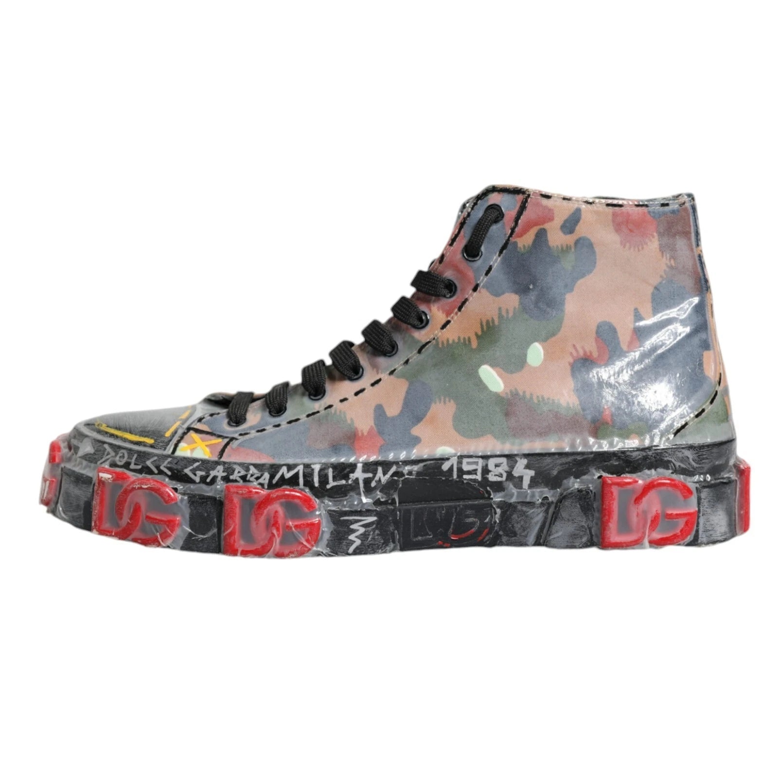 Dolce & Gabbana Multicolor Camouflage High Top Sneakers Shoes | Regal Royce