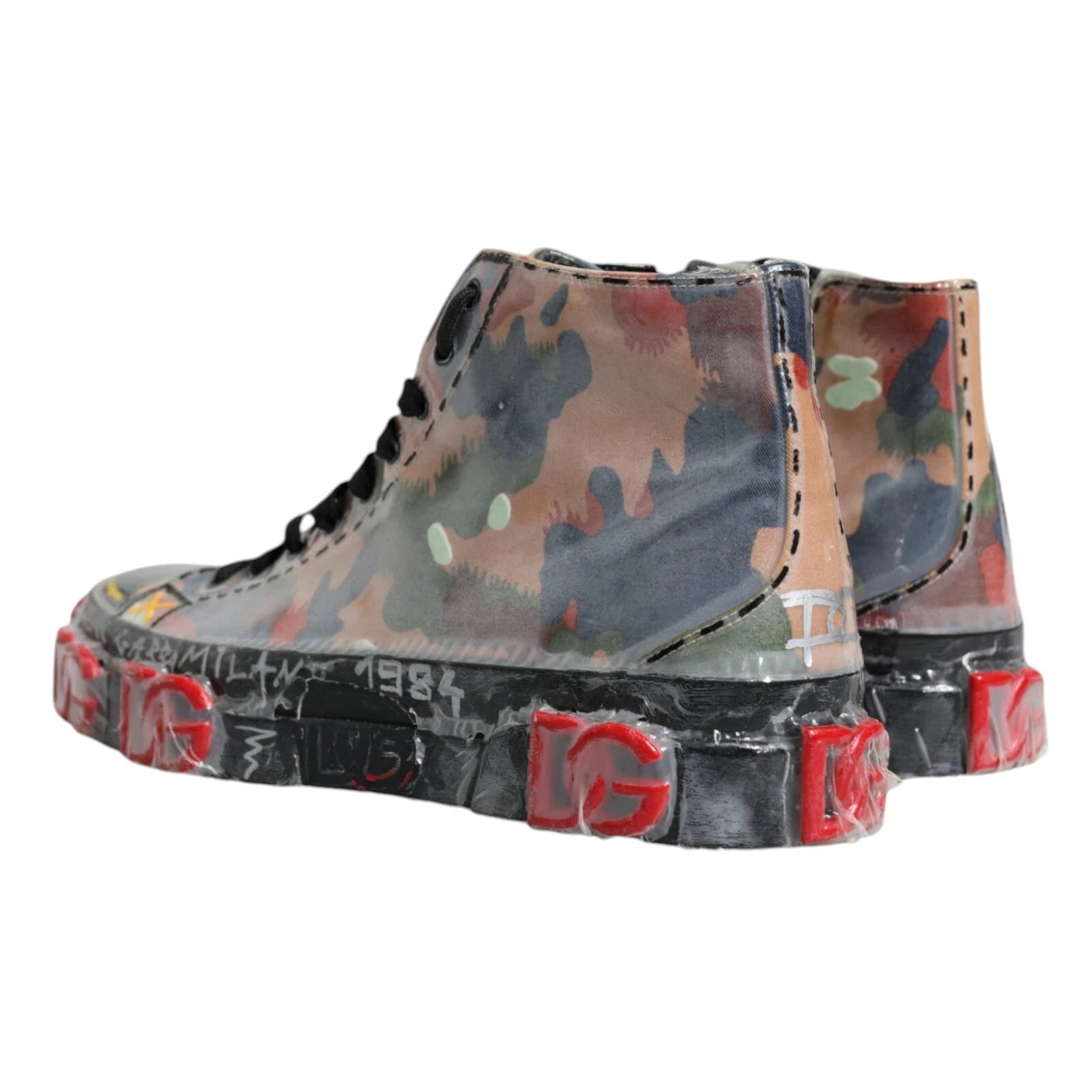 Dolce & Gabbana Multicolor Camouflage High Top Sneakers Shoes | Regal Royce