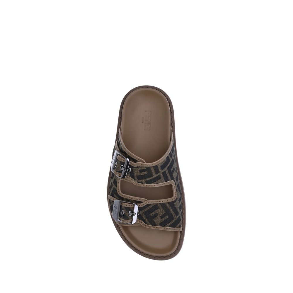 Fendi Brown Calf Leather Bos Taurus Sandals | Regal Royce