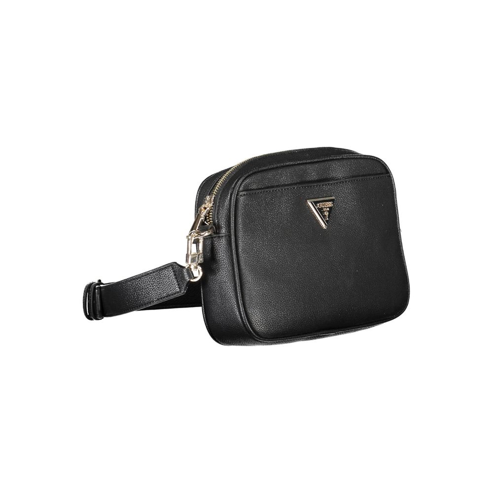 Guess Jeans Black Polyurethane Women Shoulder Bag | Regal Royce