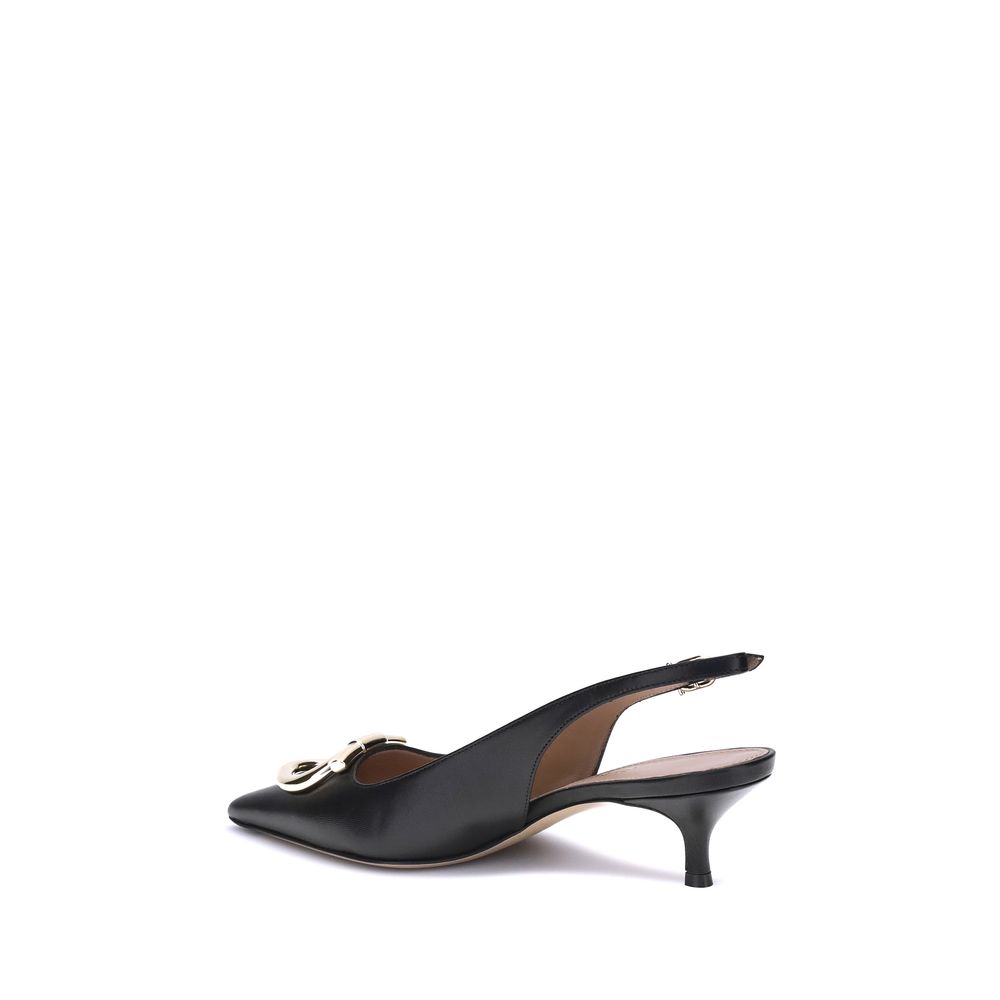 Ferragamo Black Calf Leather Bos Taurus High Heel Pumps | Regal Royce
