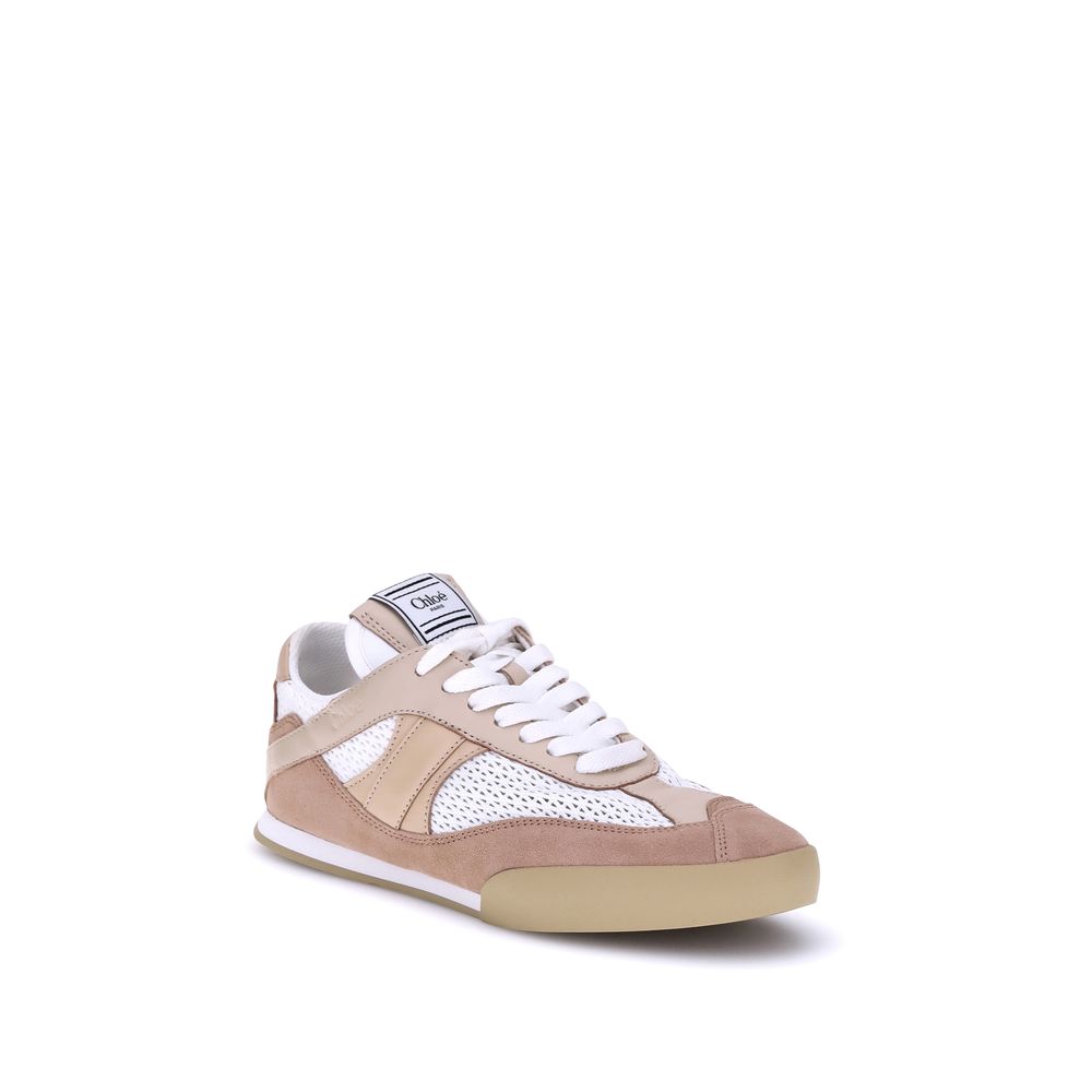 Chloé Beige Calf Leather Bos Taurus Low Top Sneakers | Regal Royce