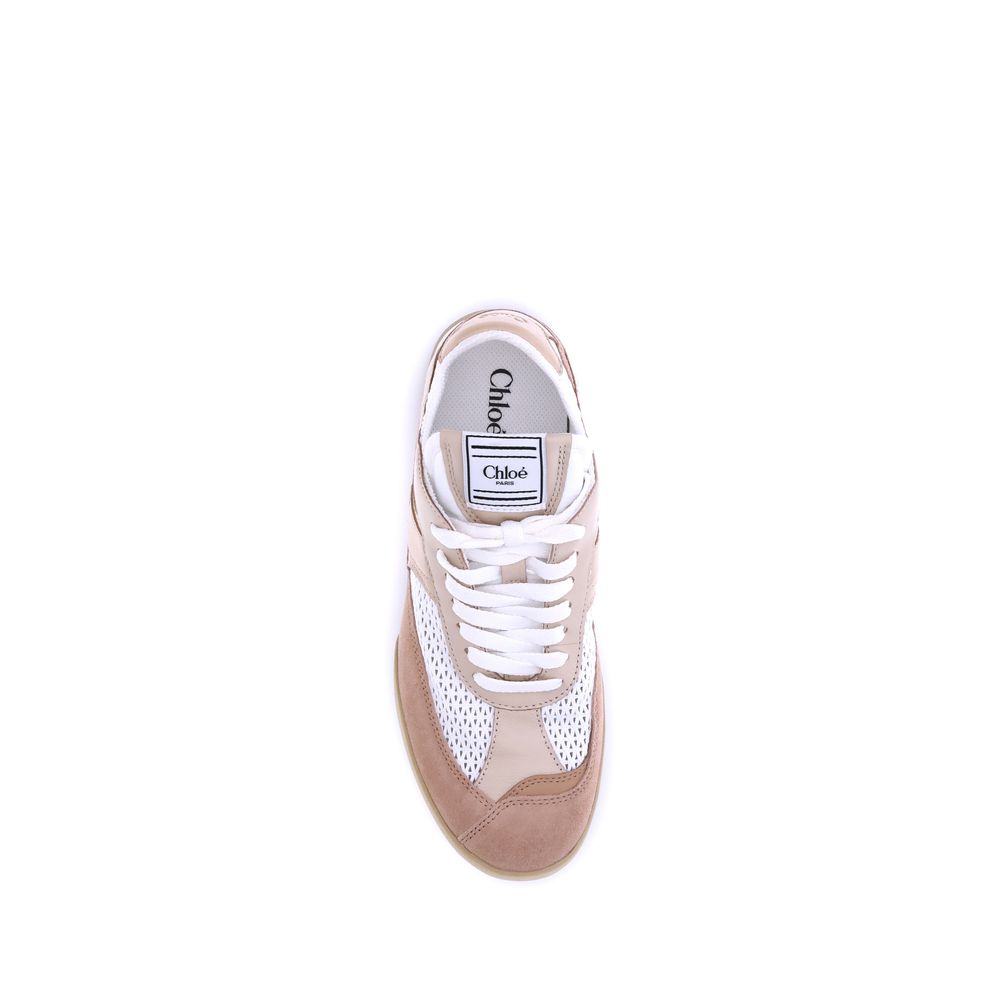 Chloé Beige Calf Leather Bos Taurus Low Top Sneakers | Regal Royce