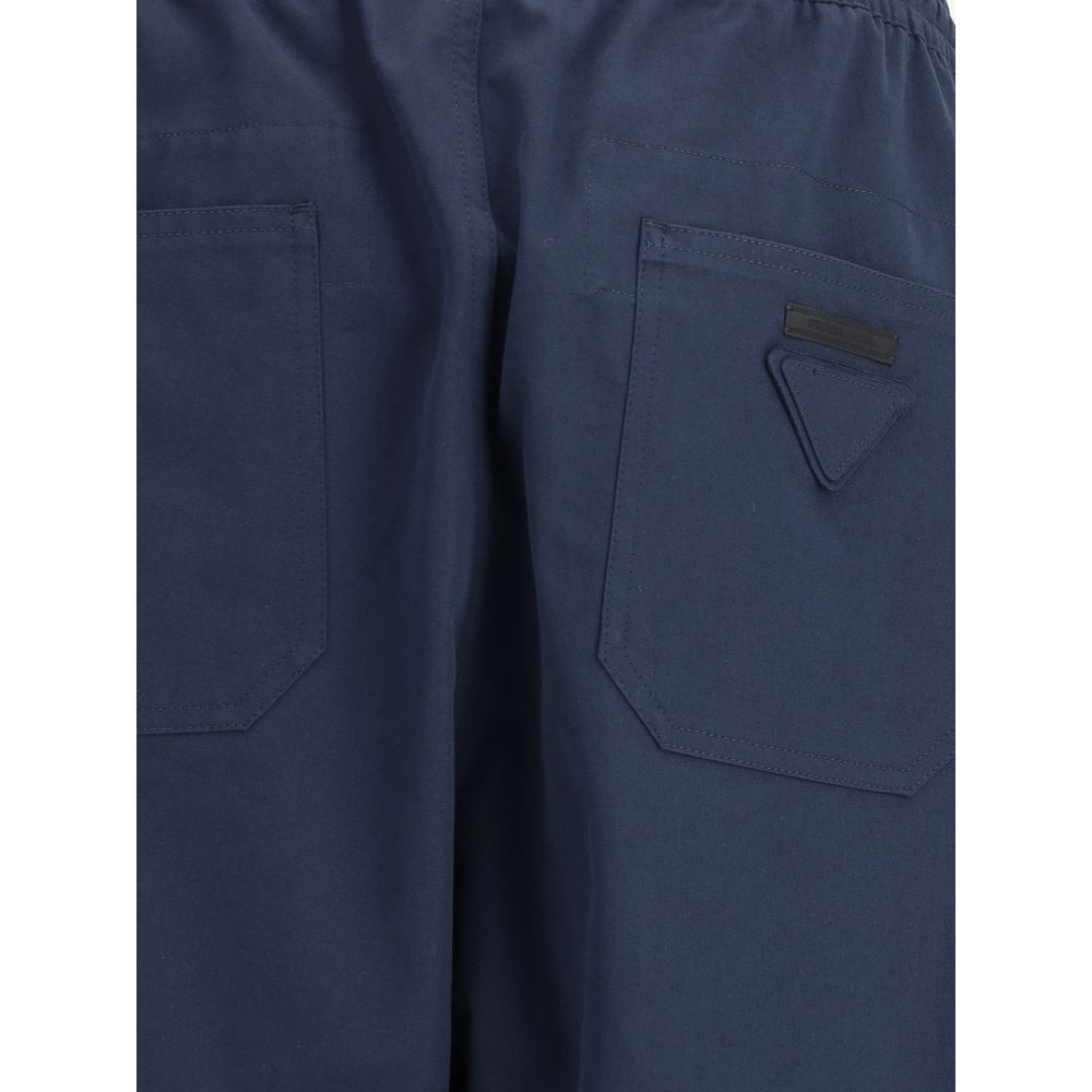 Prada Blue Cotton Casual Pants | Regal Royce