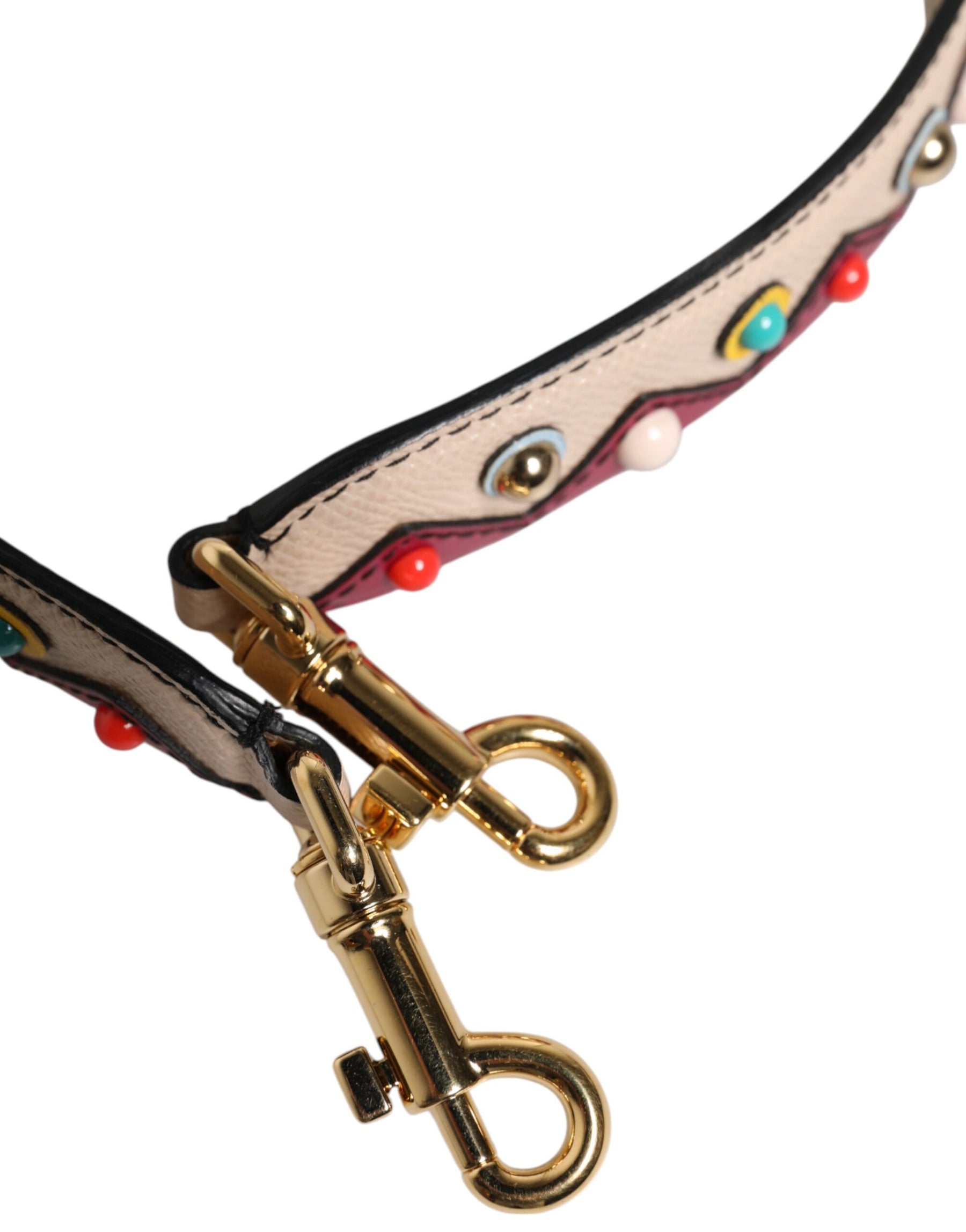 Dolce & Gabbana Beige Red Leather Handbag Accessory Shoulder Strap | Regal Royce