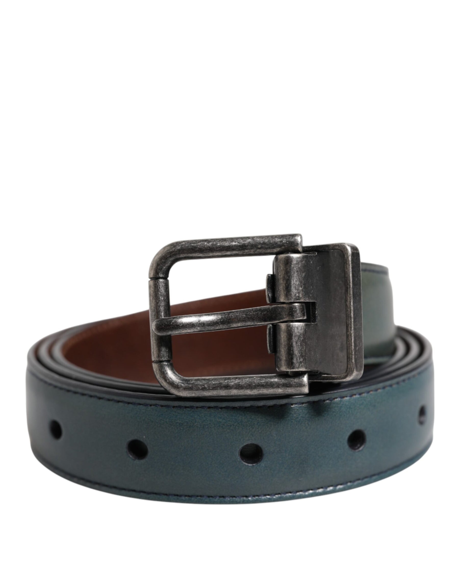 Dolce & Gabbana Green Classic Leather Metal Logo Buckle Belt | Regal Royce