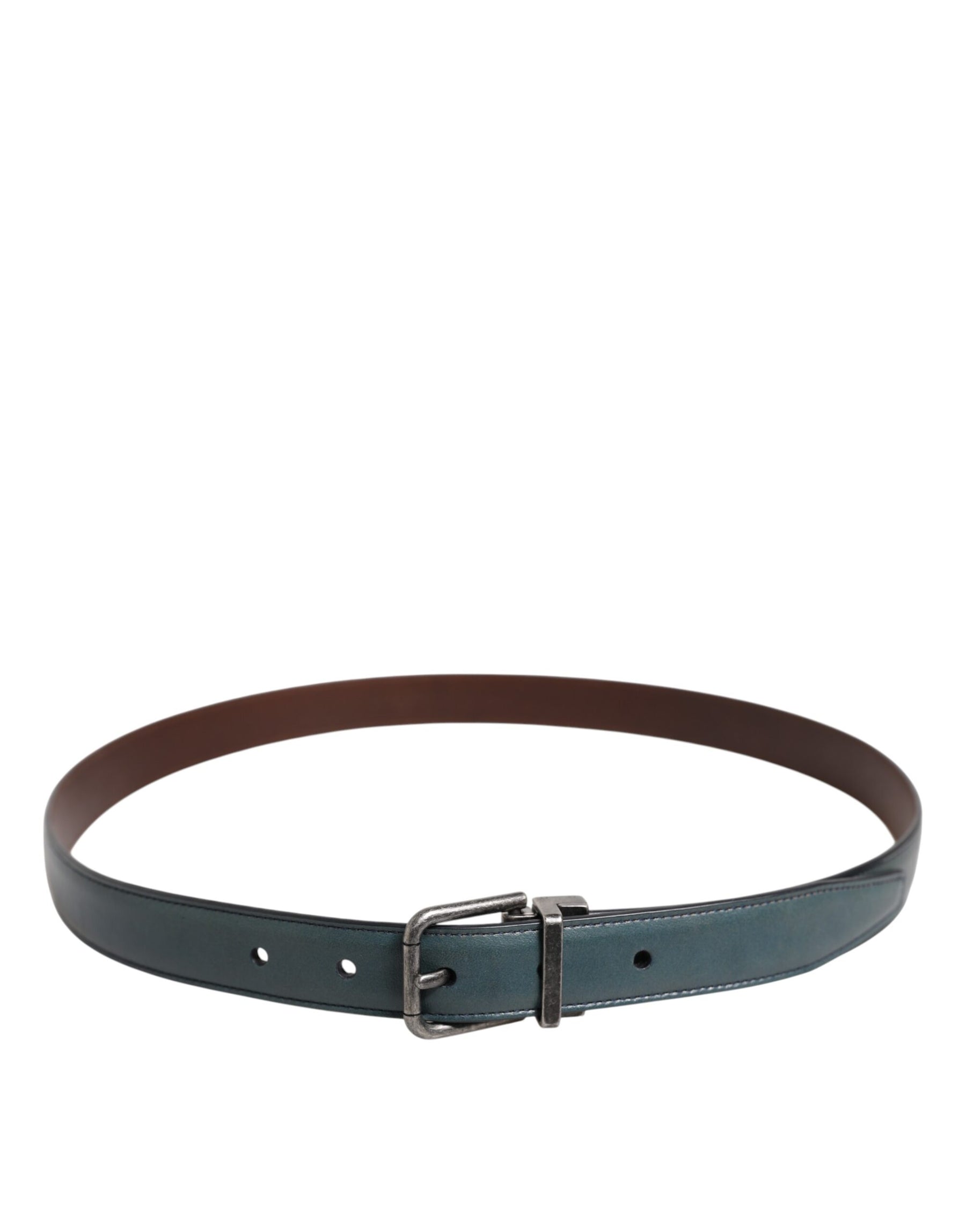 Dolce & Gabbana Green Classic Leather Metal Logo Buckle Belt | Regal Royce