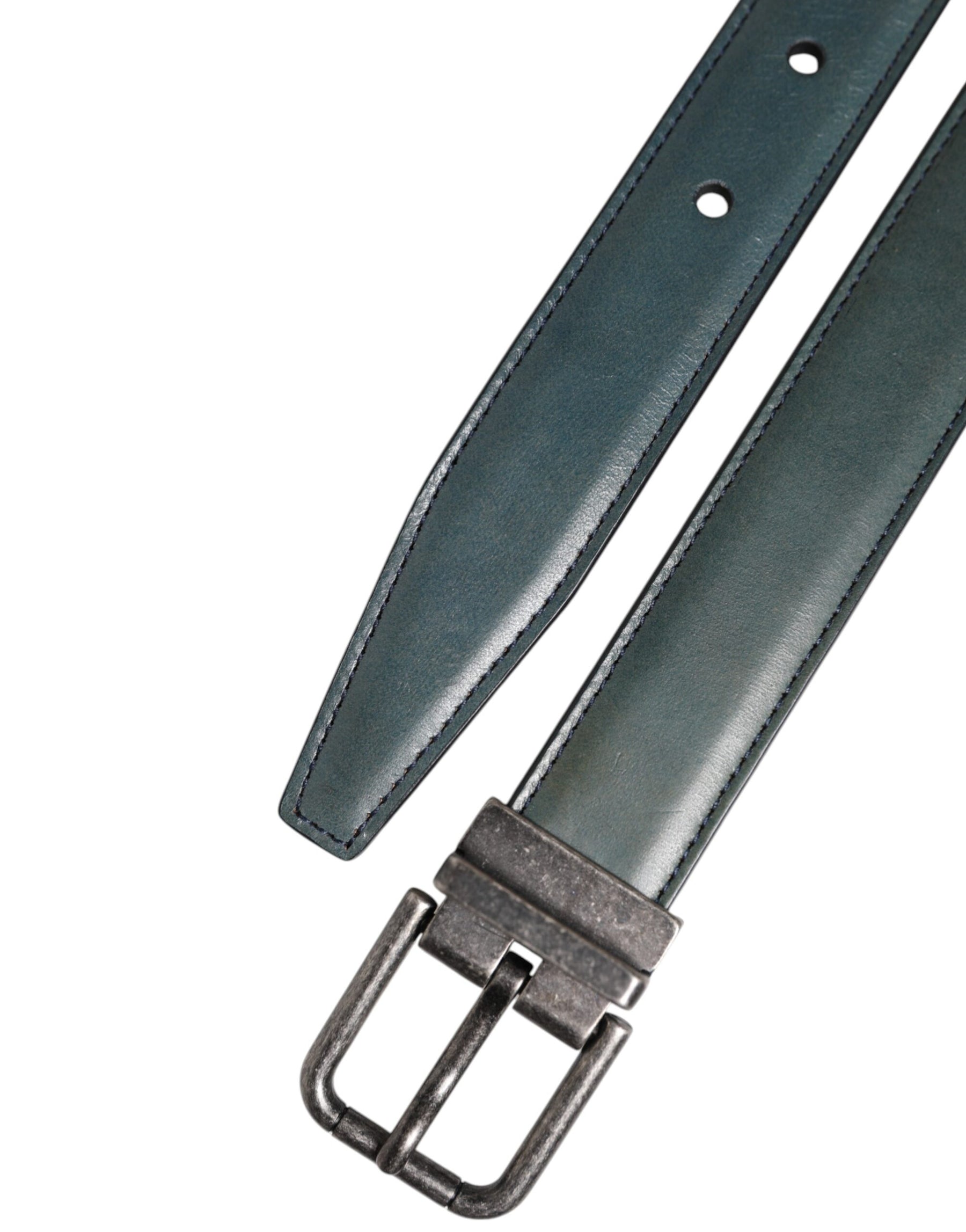 Dolce & Gabbana Green Classic Leather Metal Logo Buckle Belt | Regal Royce