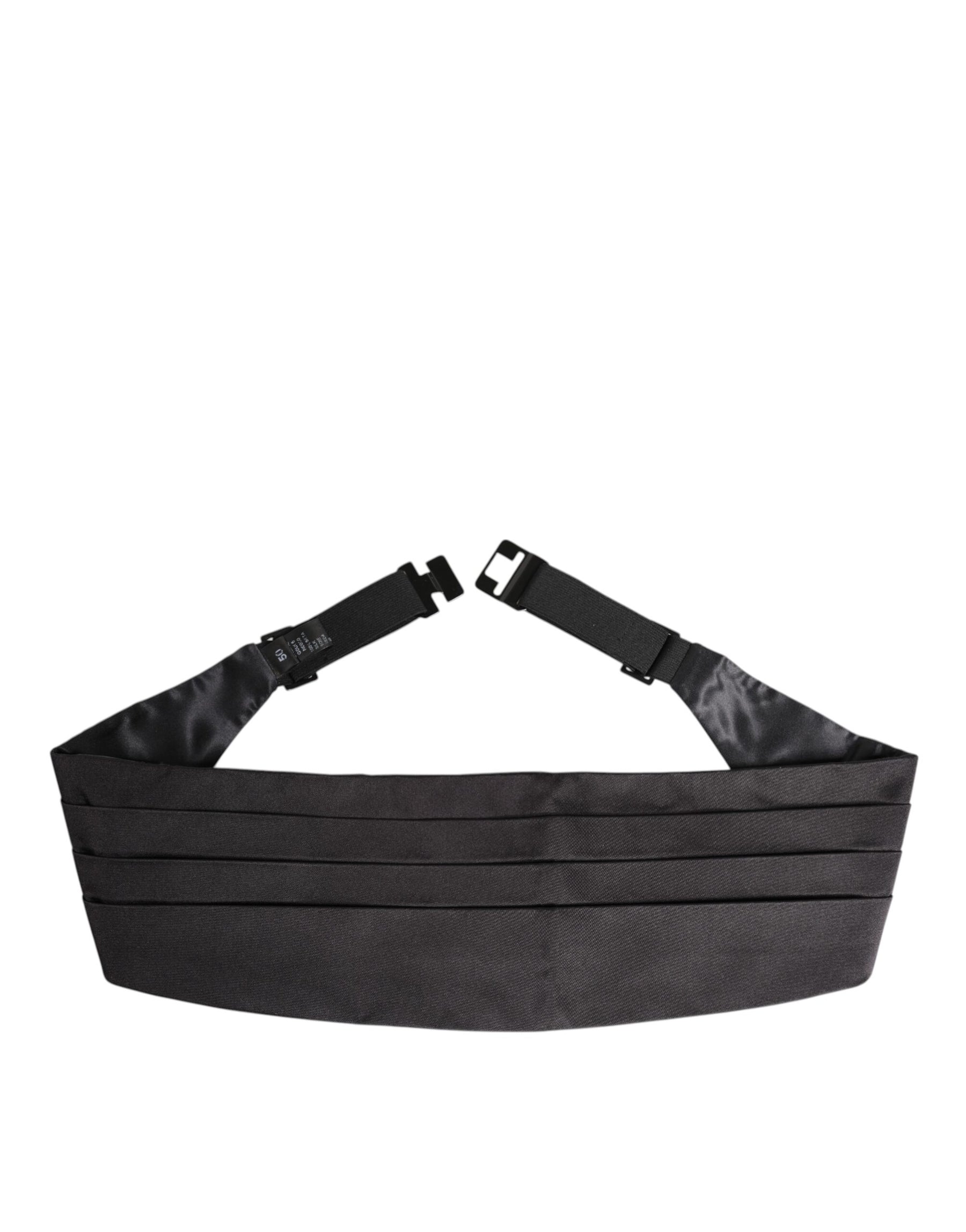 Dolce & Gabbana Black Men 100% Silk Belt Wide Waist Cummerbund | Regal Royce