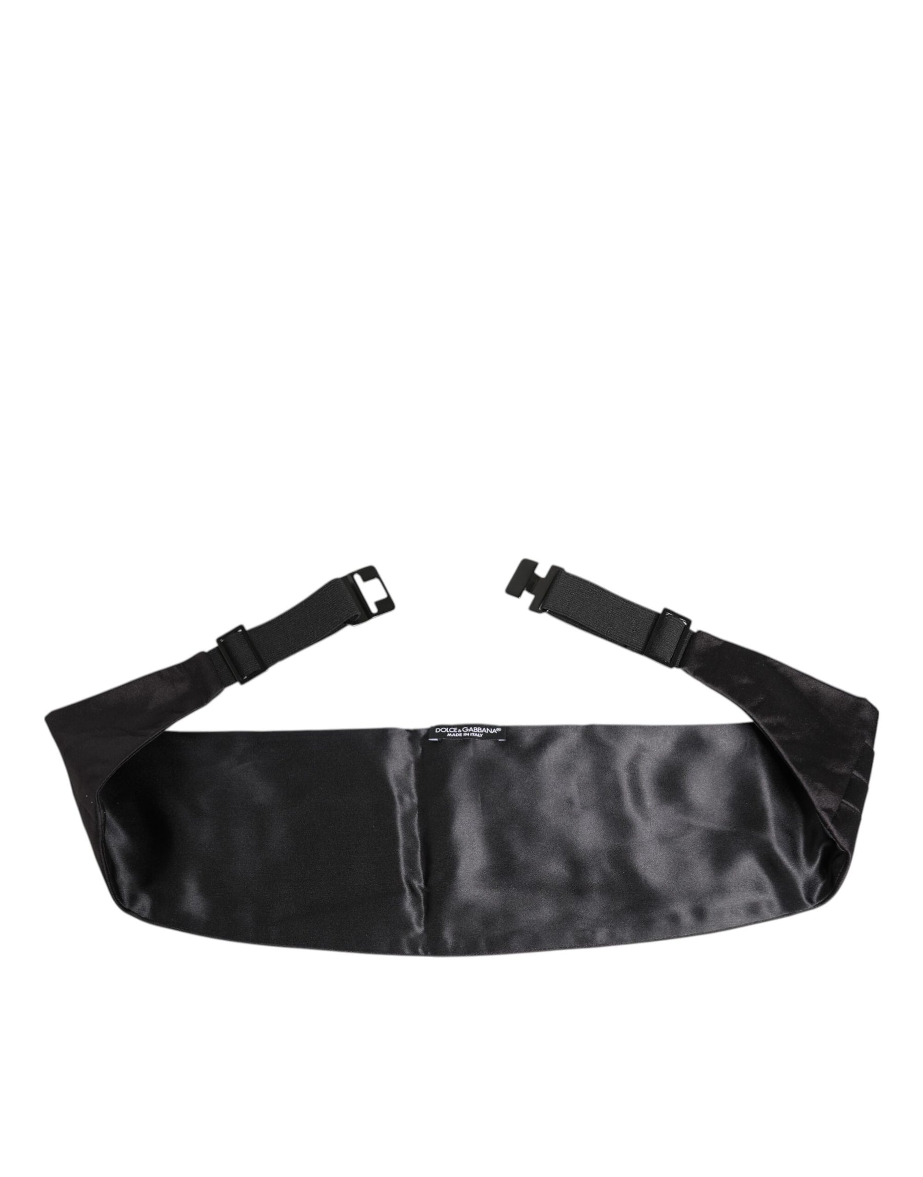Dolce & Gabbana Black Men 100% Silk Belt Wide Waist Cummerbund | Regal Royce