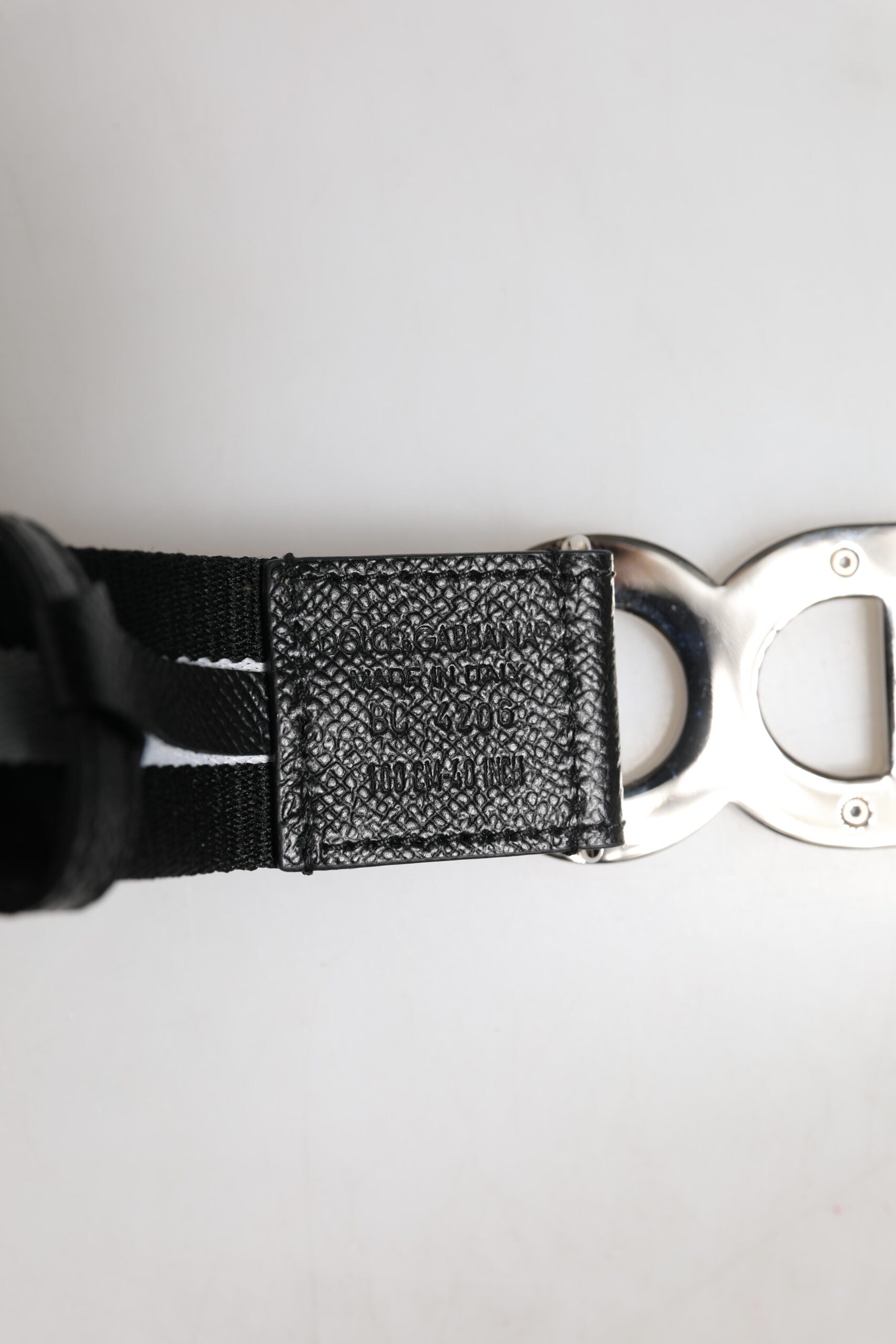 Dolce & Gabbana Black Cotton Metal DG Logo Gold Buckle Belt | Regal Royce