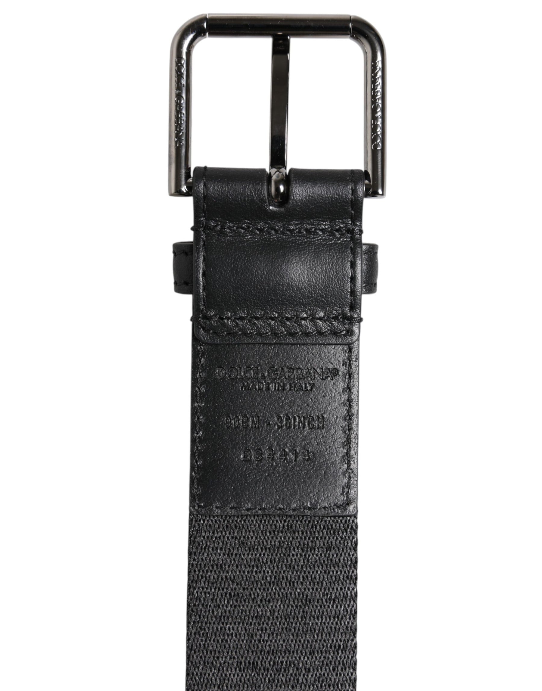 Dolce & Gabbana Green Black Polyester DG Logo Buckle Belt | Regal Royce