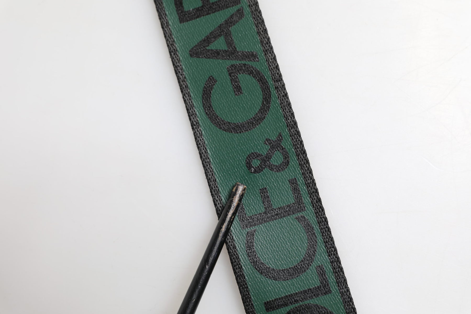 Dolce & Gabbana Green Black Polyester DG Logo Buckle Belt | Regal Royce