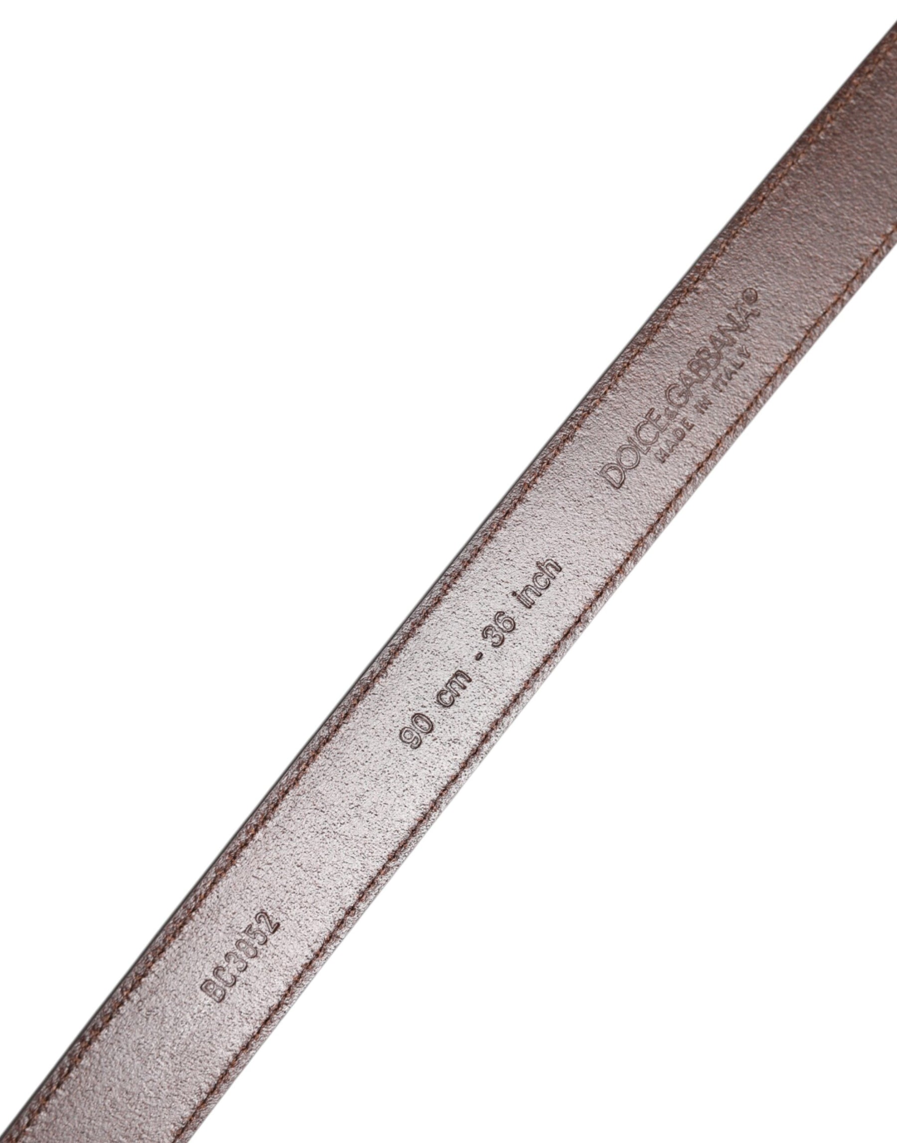 Dolce & Gabbana Brown Calf Leather Antique Buckle Belt | Regal Royce