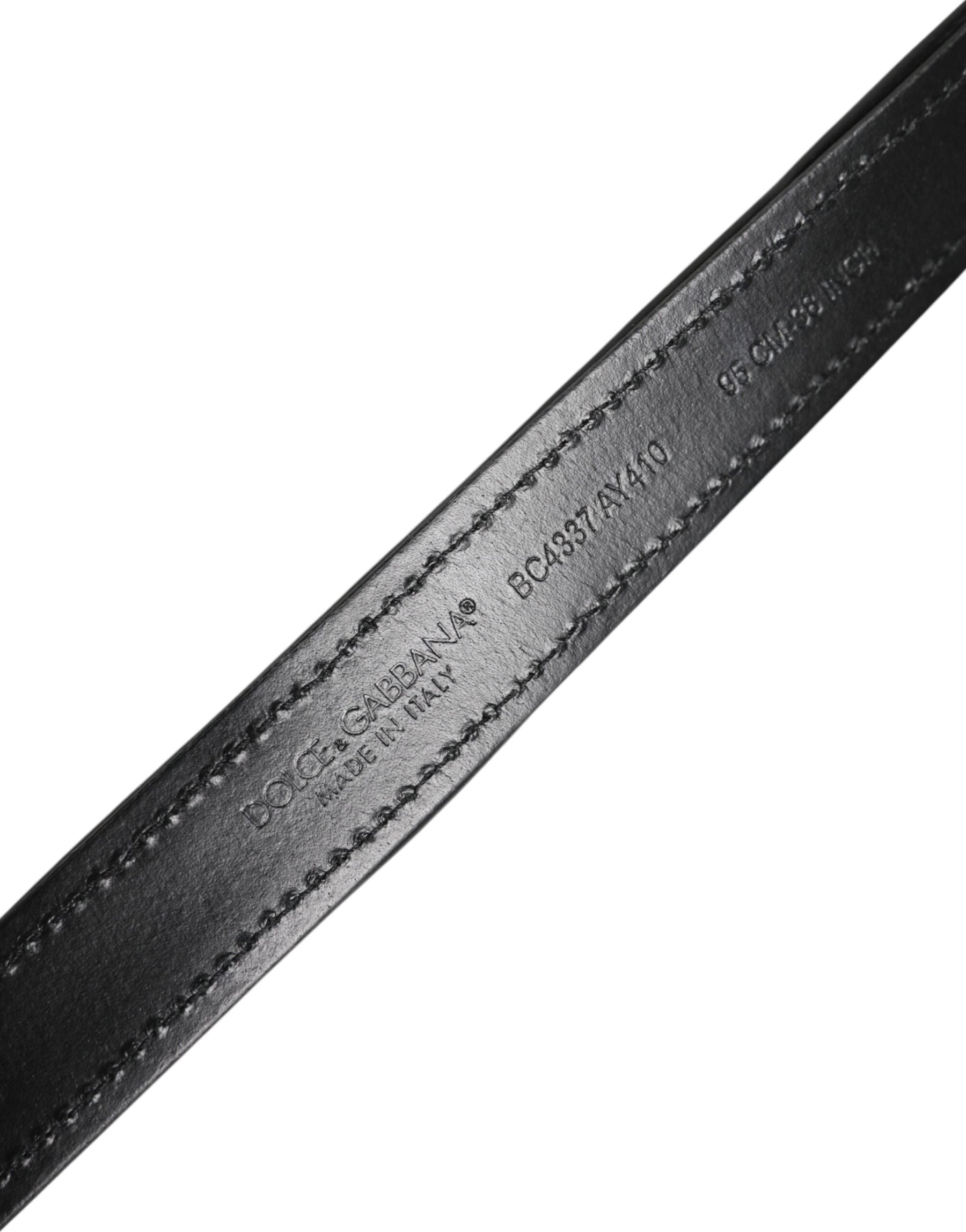 Dolce & Gabbana Black Sequin Embellished Metal Buckle Belt | Regal Royce