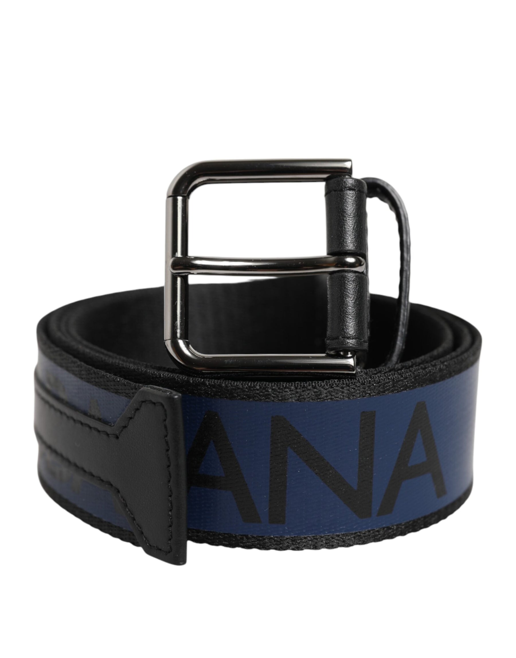 Dolce & Gabbana Blue Black Polyester Metal Buckle Belt | Regal Royce