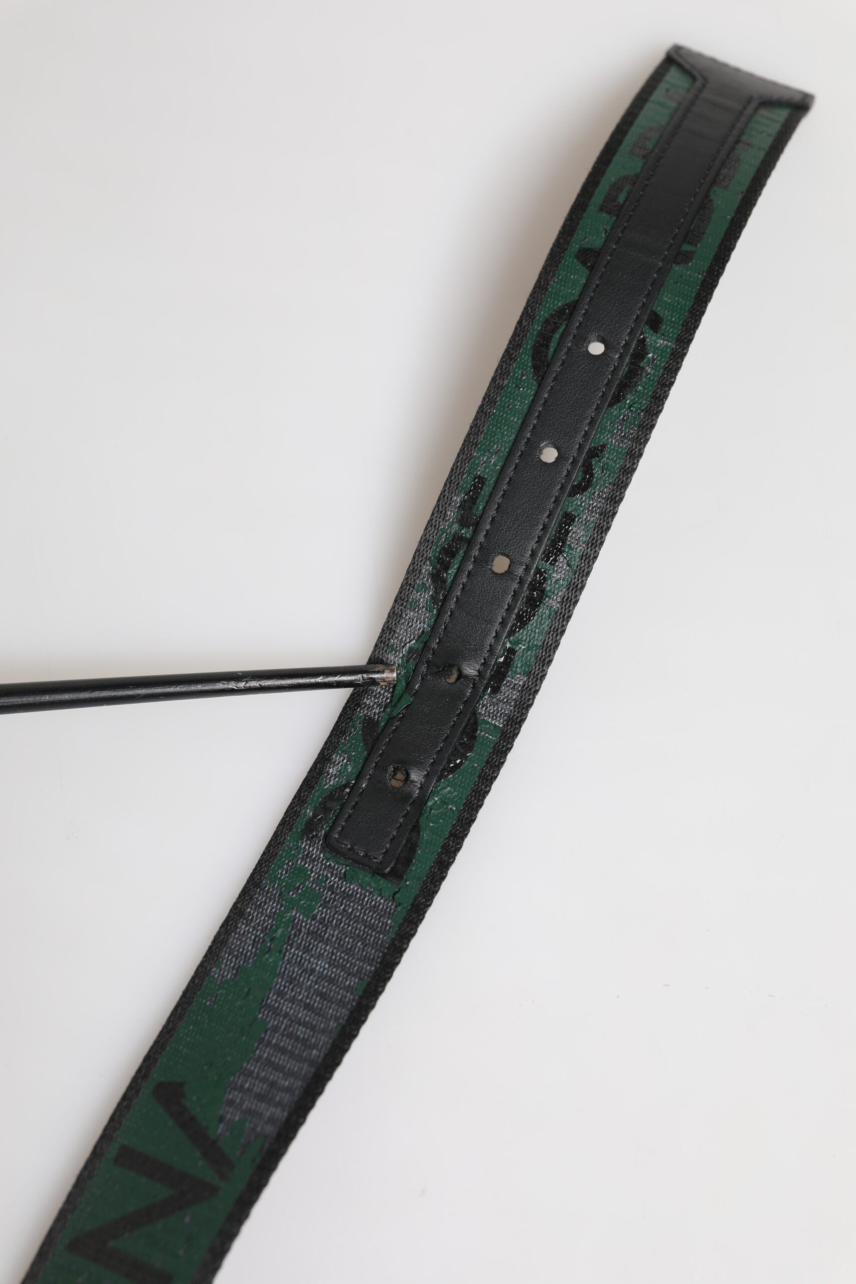 Dolce & Gabbana Green Black Polyester DG Logo Buckle Belt | Regal Royce