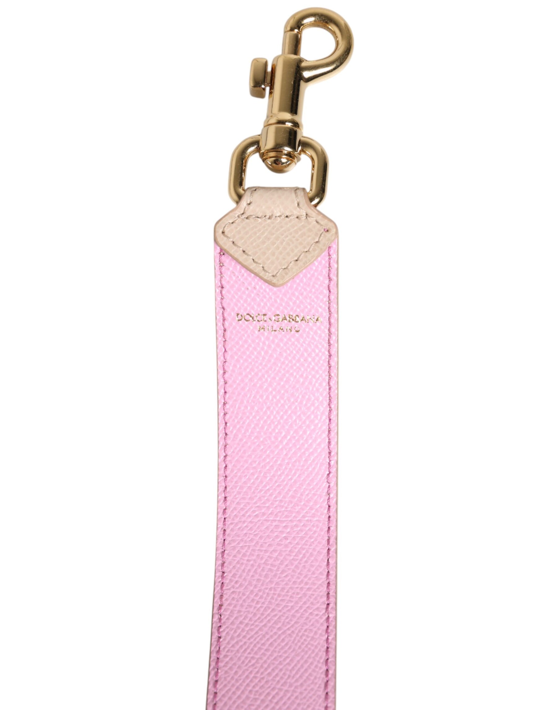 Dolce & Gabbana Beige Pink Leather Handbag Accessory Shoulder Strap | Regal Royce
