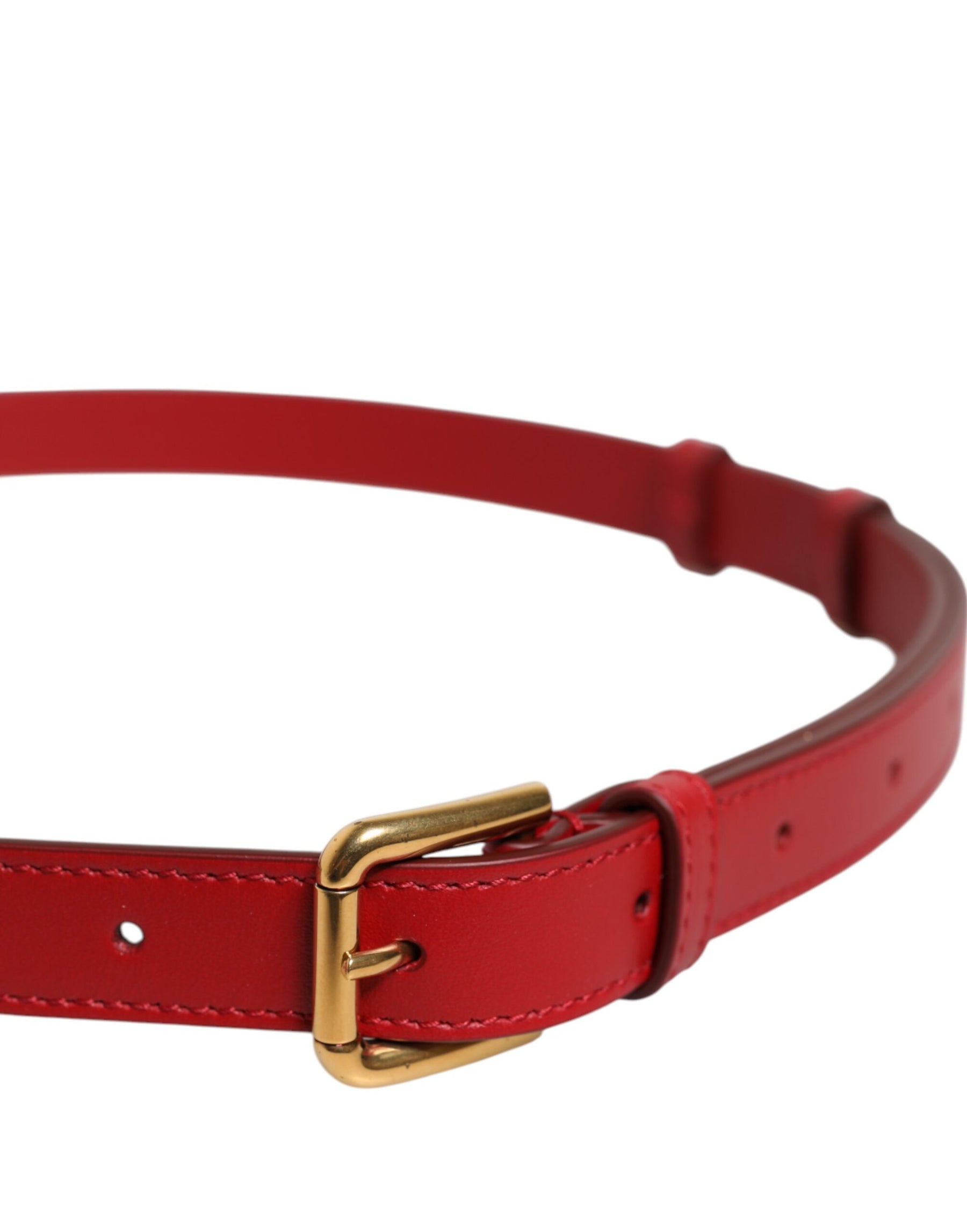 Dolce & Gabbana Red Logo Engraved Metal Waist Buckle Belt | Regal Royce