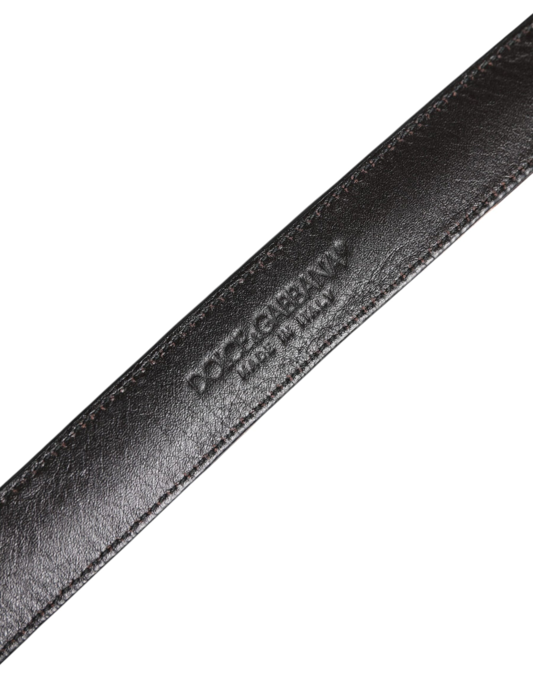 Dolce & Gabbana Brown Leopard Silver Metal Buckle Belt | Regal Royce